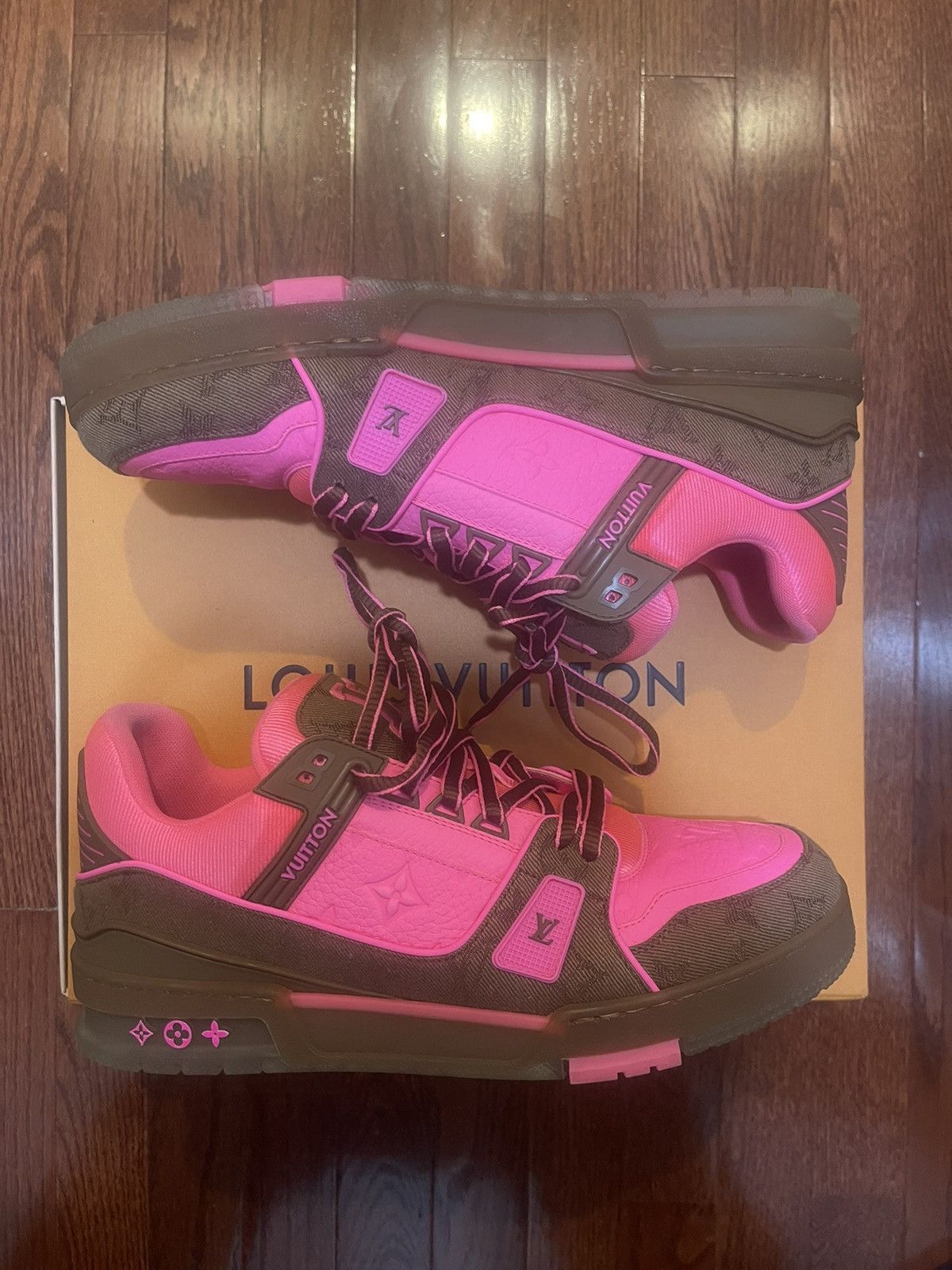 image of Louis Vuitton Trainers Shoes in Pink, Men's (Size 11)