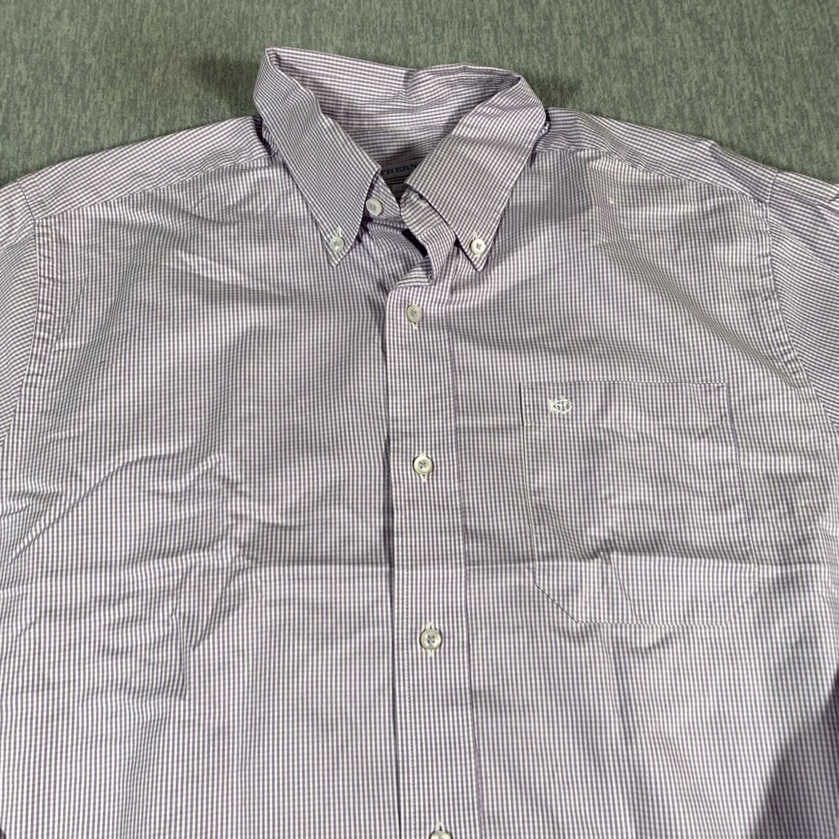 Southern Tide Southern Tide Shirt Mens Medium Purple Check Button Down Long Sleeve Classic Fit Size US M / EU 48-50 / 2 - 2 Thumbnail