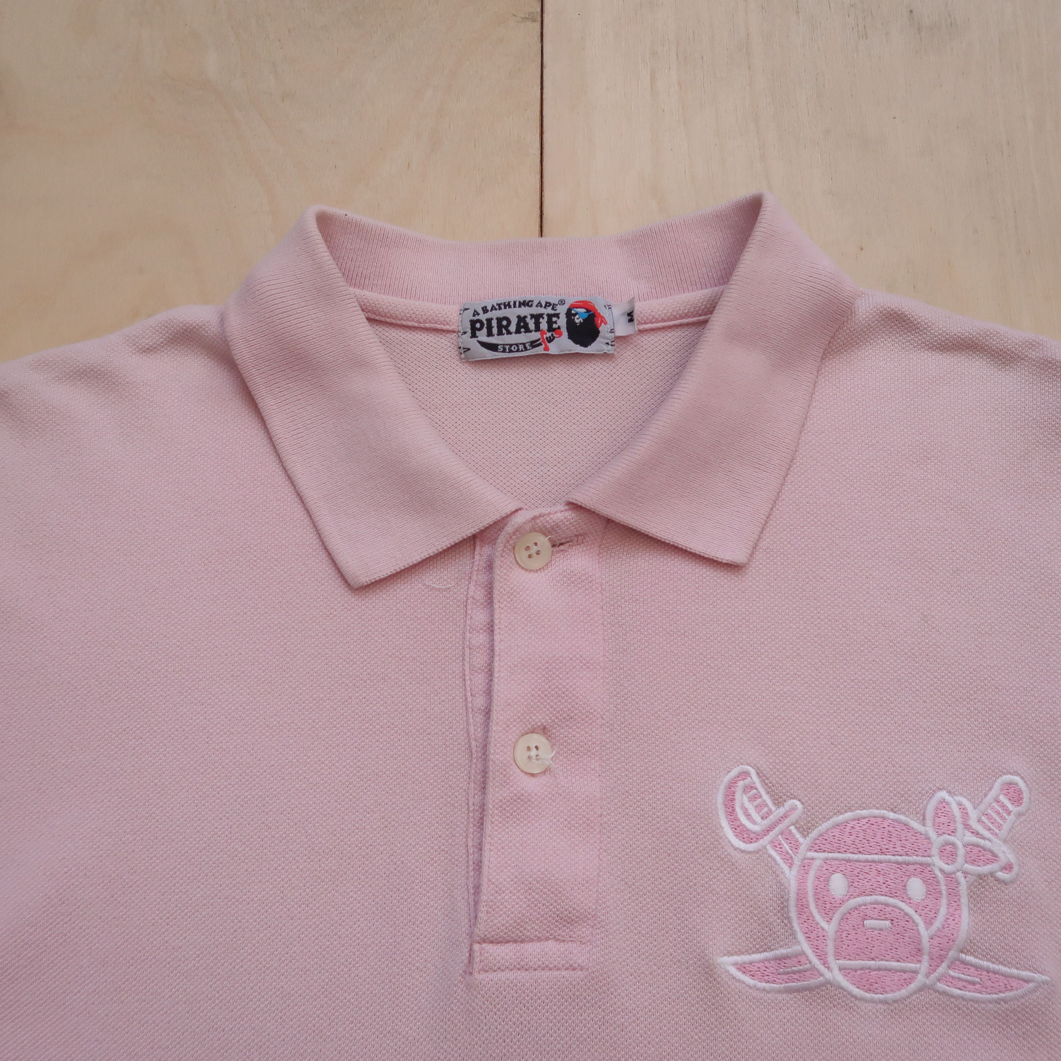 Bape Rare Bape Pirates Pink on Pink Polo Shirt Size US M / EU 48-50 / 2 - 3 Thumbnail