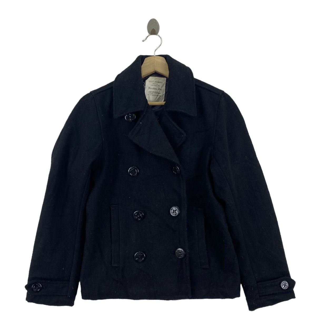 I.N.C Vintage HOUSTON INC. Military Brand Black Wool Duffle Coat Size US S / EU 44-46 / 1 - 1 Thumbnail