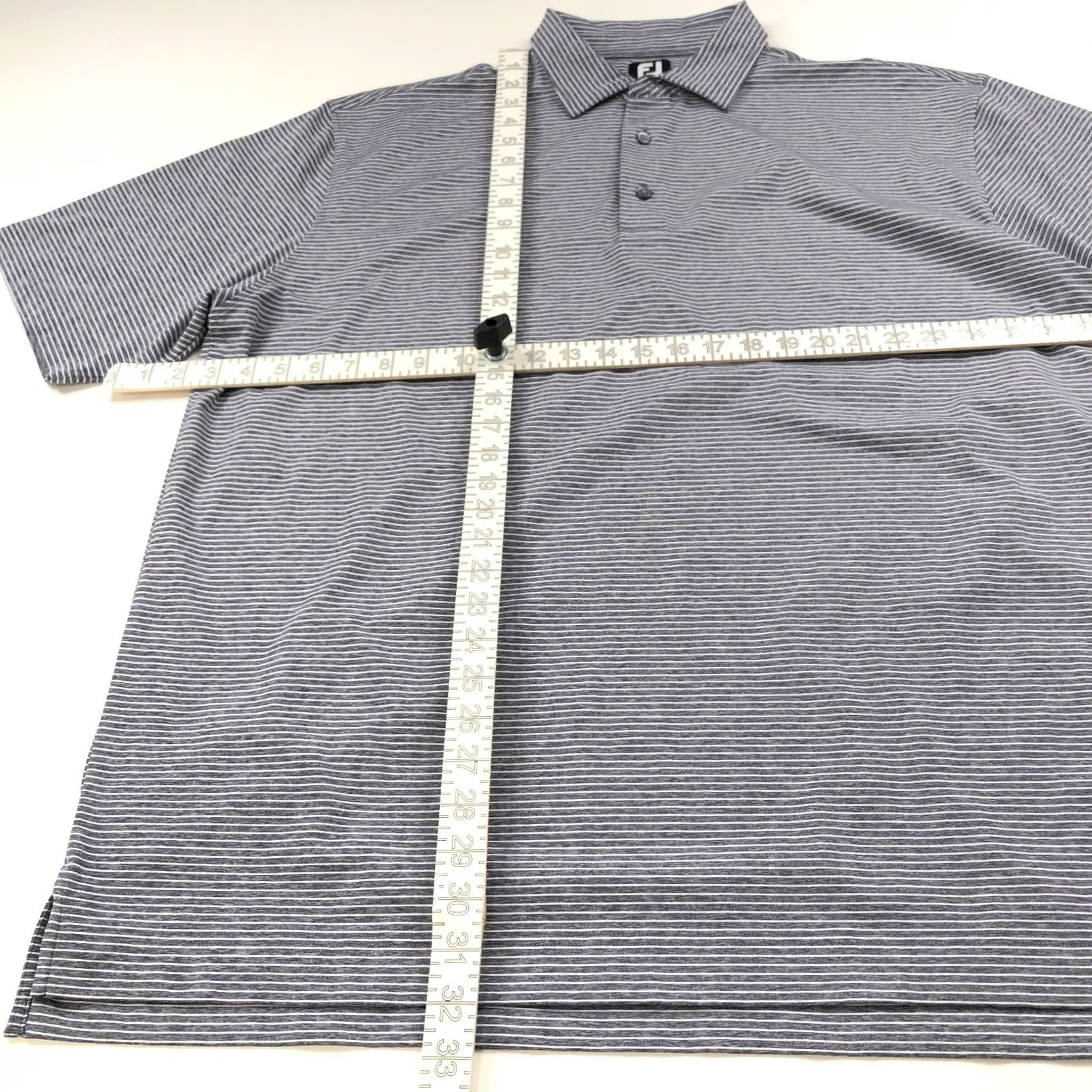 Footjoy FootJoy FJ XXL Mens Golf SS Stretch Button Polo Striped Shirt Gray MINT Size US XXL / EU 58 / 5 - 3 Thumbnail