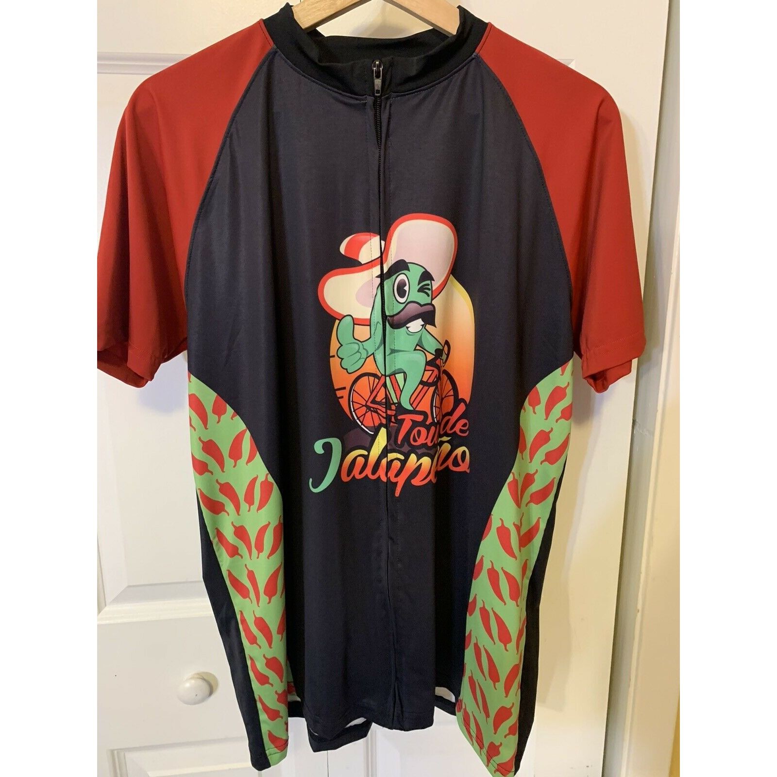 Other Solwear Tour De Jalapeño Sz L Biking Jersey Red Black Full Z Size US L / EU 52-54 / 3 - 4 Thumbnail