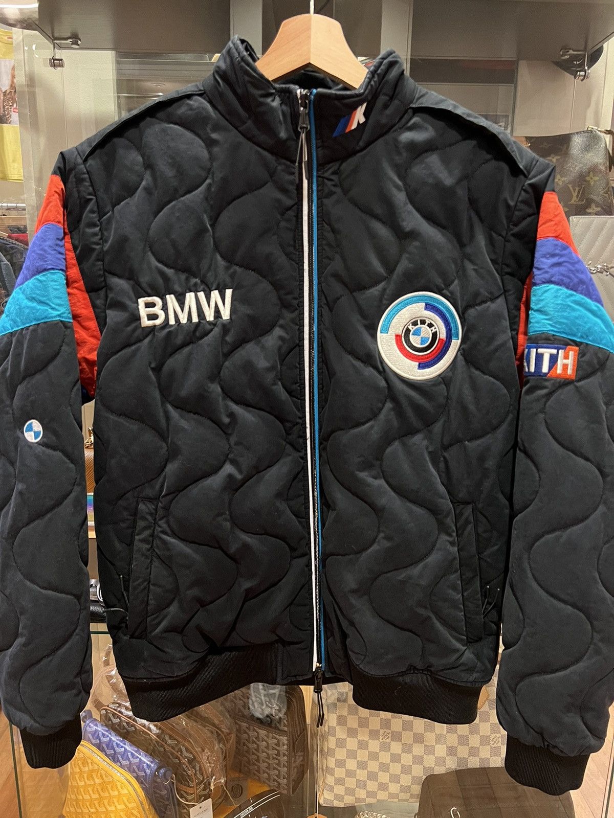 BMW × Kith Kith x BMW Quilted Racing Jacket Black Size US M / EU 48-50 / 2 - 2 Thumbnail