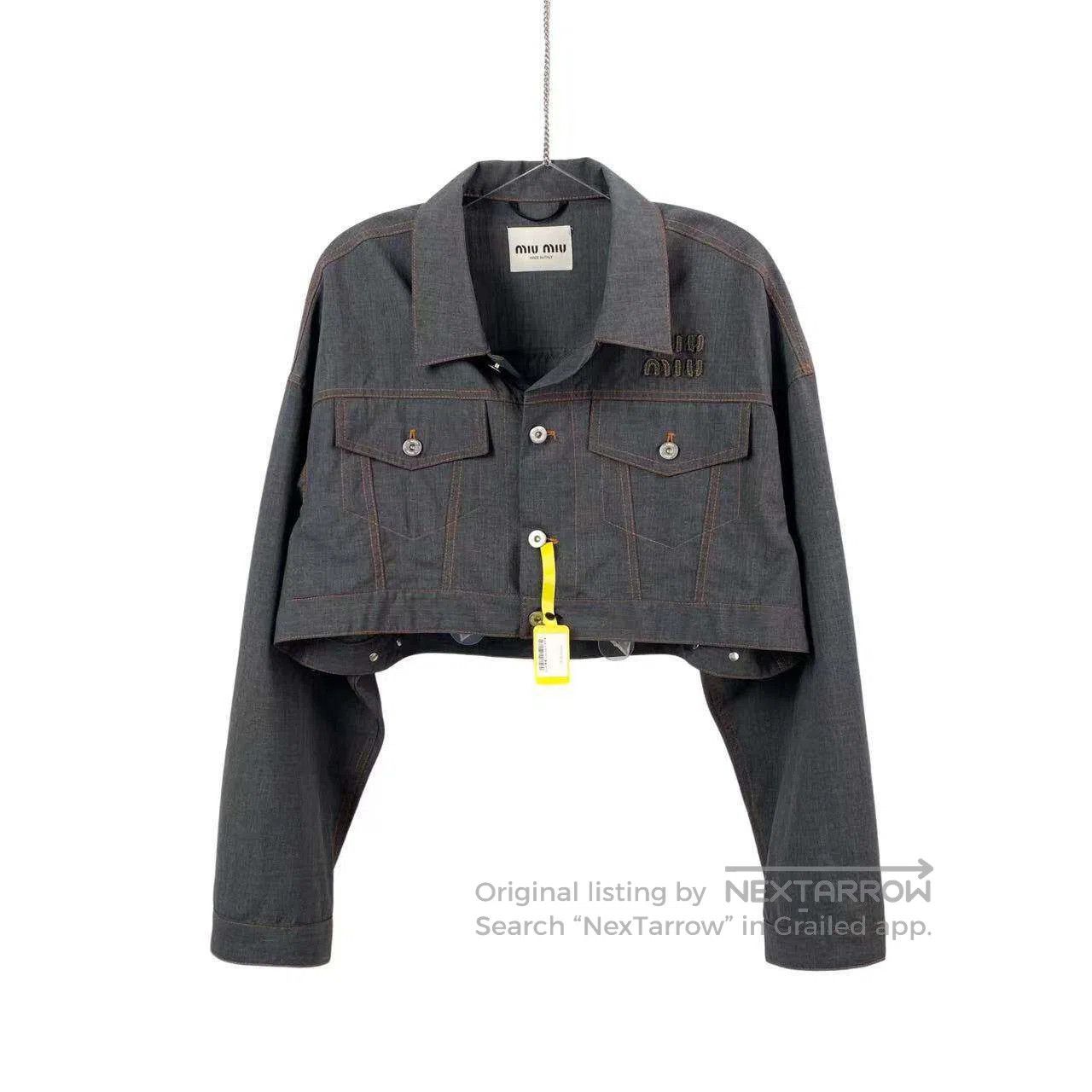 Miu Miu Miu Miu 23SS logo denim jacket| Size XS / US 0-2 / IT 36-38 - 1 Thumbnail