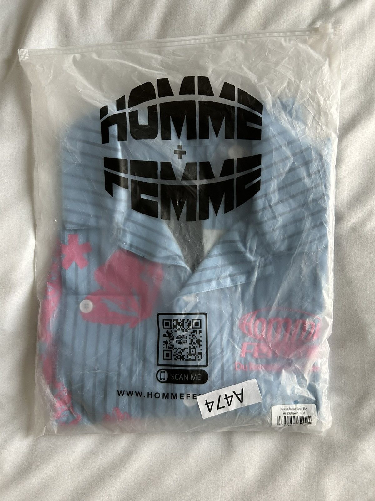 Homme + Femme La Homme Femme Skeleton Button Down Blue Size US M / EU 48-50 / 2 - 10 Thumbnail