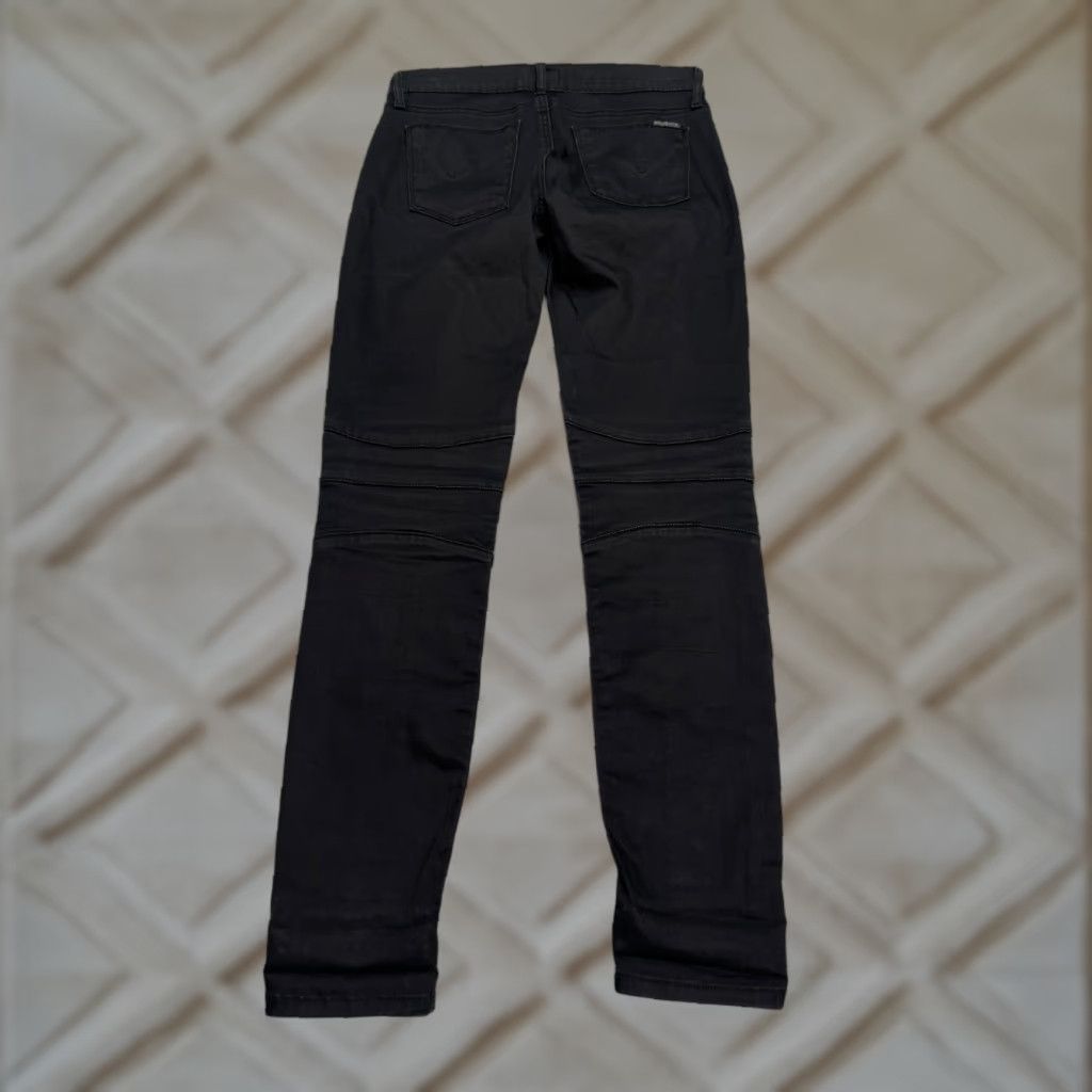 Hudson Hudson Pants Women 26 Black Skinny Ribbed Zipper Stretch Biker Casual Size 26" / US 2 / IT 38 - 1 Thumbnail