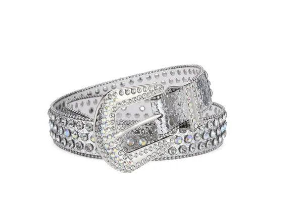 VIBE Streetwear Belt Shiny Western Style Leather with Rivets Y2K Size ONE SIZE - 7 Thumbnail