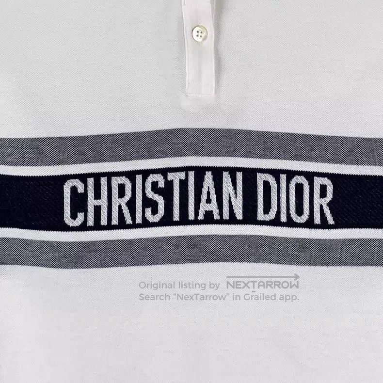 Dior Dior White logo letter Polo collar cotton short-sleeved T- Size XS / US 0-2 / IT 36-38 - 4 Thumbnail