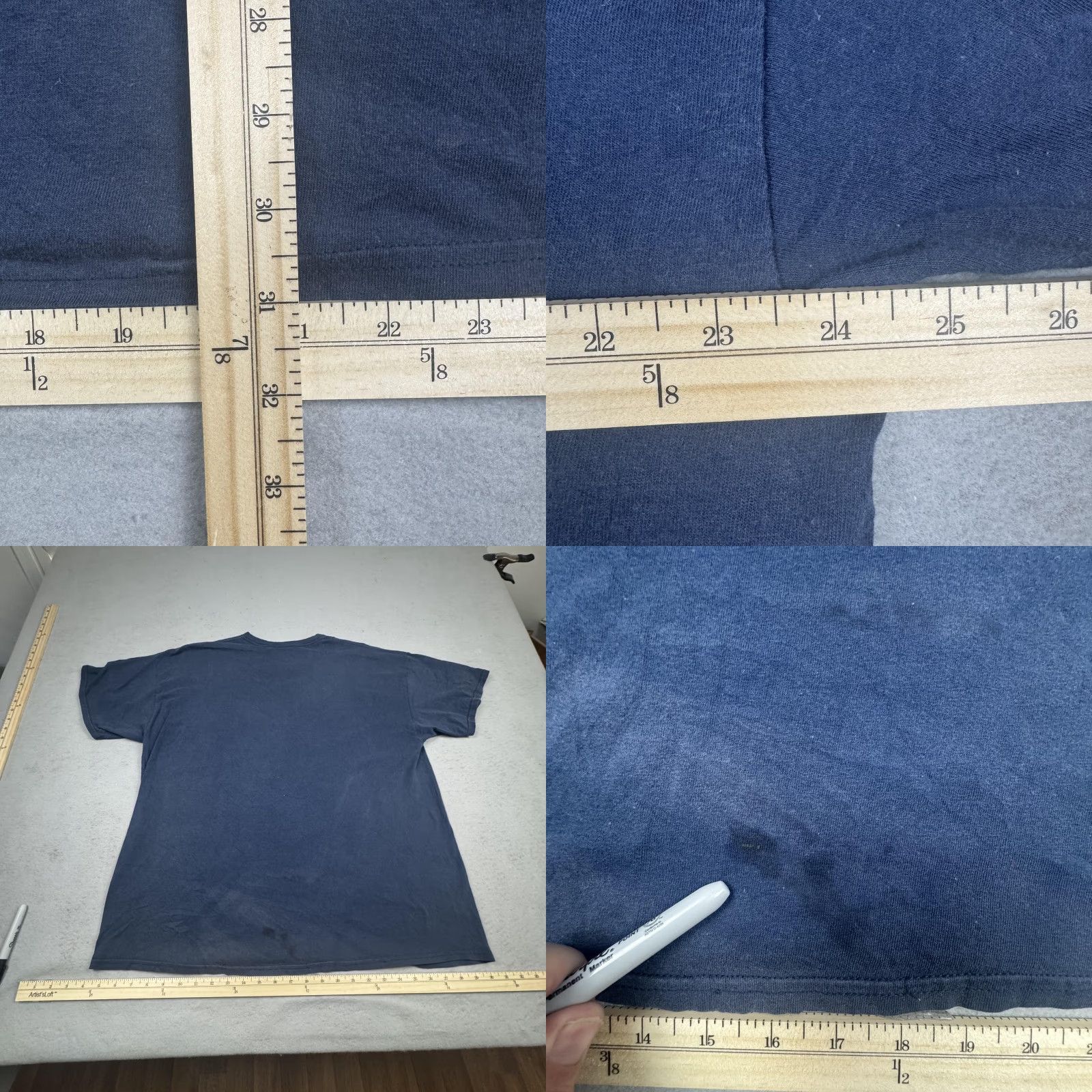 Gildan Gildan Mens Shirt 2XL Wolf Moon Graphic Tee Blue Black Wildlife Size US XXL / EU 58 / 5 - 8 Thumbnail