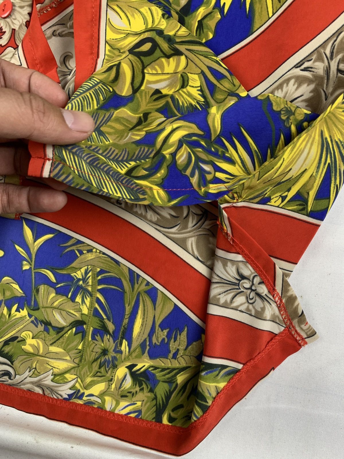 Japanese Brand 1990s Kanobi Japan Flower Elephant Art Graphic Silk Shirt Size M / US 6-8 / IT 42-44 - 10 Thumbnail