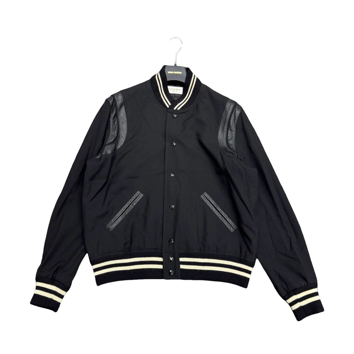Saint Laurent Paris Saint Laurent Leather Trim Wool Varsity Jacket Size L Size US L / EU 52-54 / 3 - 1 Thumbnail