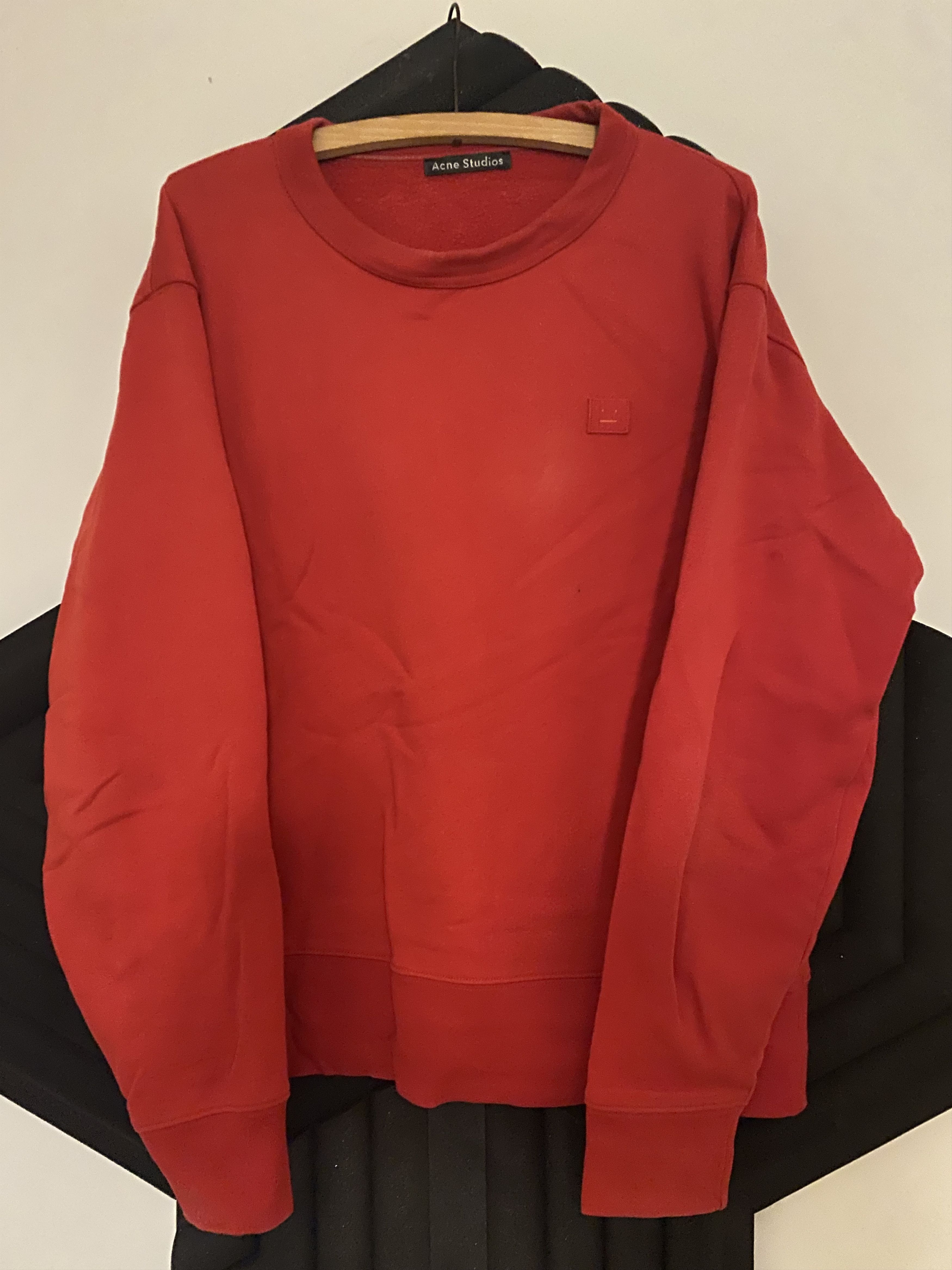 image of Acne Studios Red Emoji Sweatshirt, Men's (Size Medium)