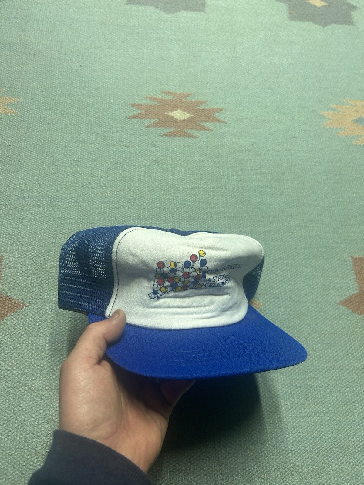 Vintage Vtg trucker hat Connecticut 350 state celebration enviro USA Size ONE SIZE - 1 Thumbnail