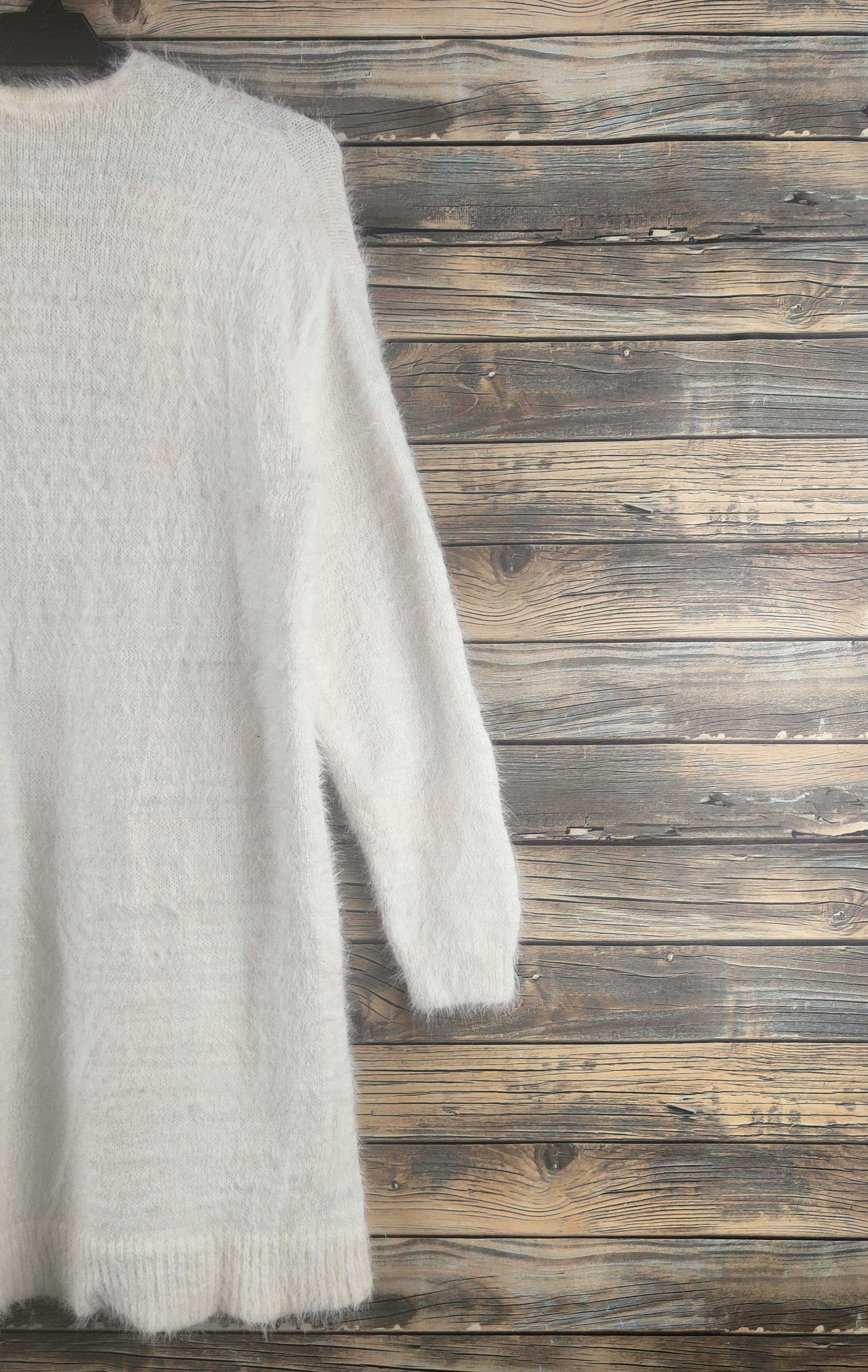 Japanese Brand DL Glacier Ivory Fur Mohair shaggy Knitwear Cardigan #46-911 Size M / US 6-8 / IT 42-44 - 8 Thumbnail