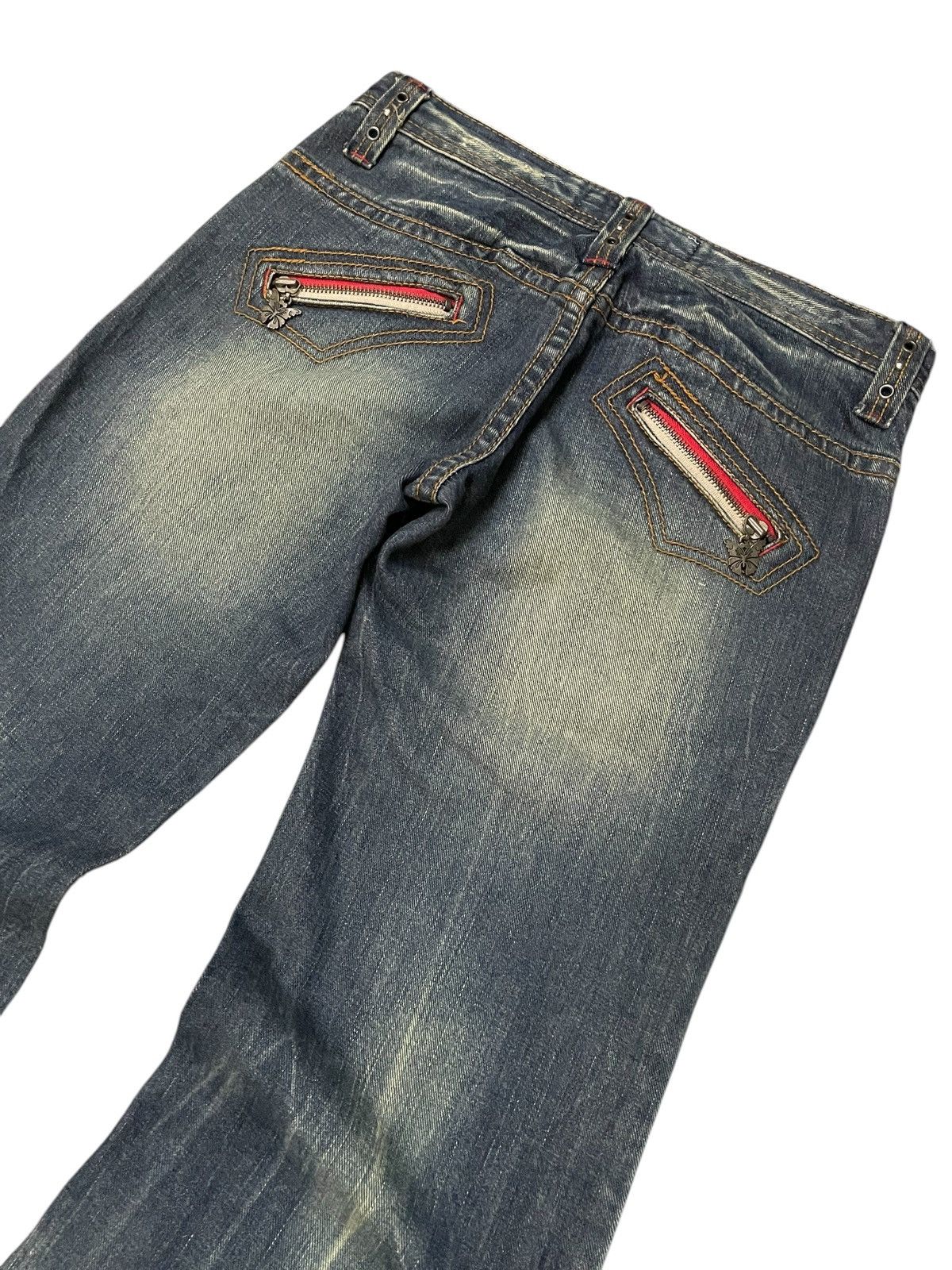 Hysteric Glamour × Japanese Brand LLC Japan Studded Mud Wash Embellished Flare Wide Leg Jeans Size US 29 - 15 Thumbnail