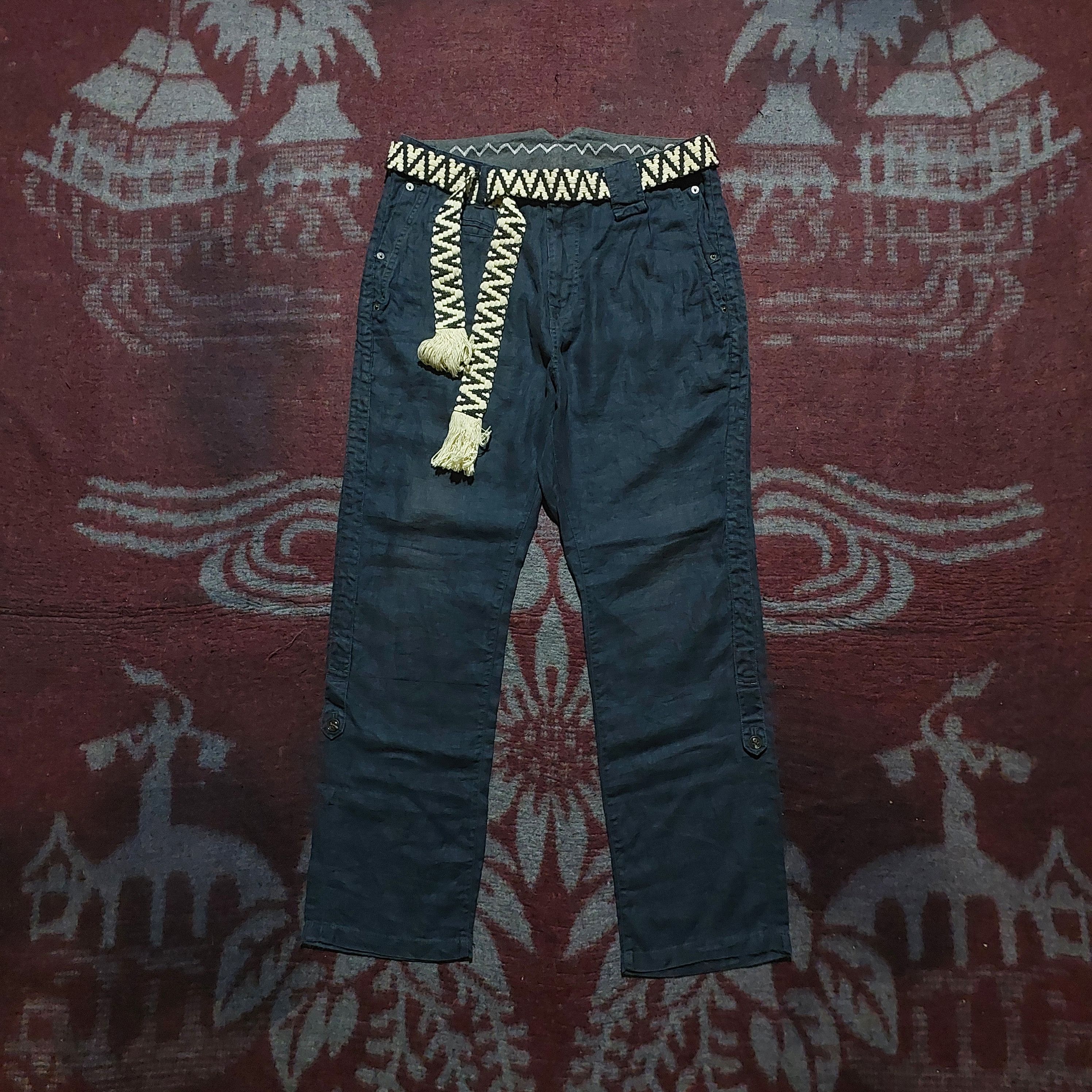 PPFM PPFM Japan navy blue linen long pants Size US 32 / EU 48 - 1 Thumbnail