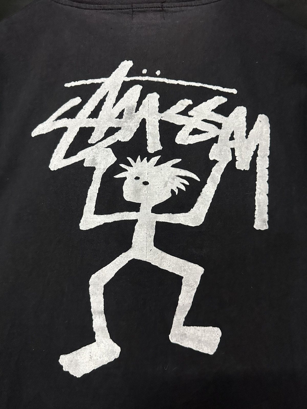 Stussy Vintage 80s Stussy Stickman Single Stitches Faded Tee Size US M / EU 48-50 / 2 - 2 Thumbnail
