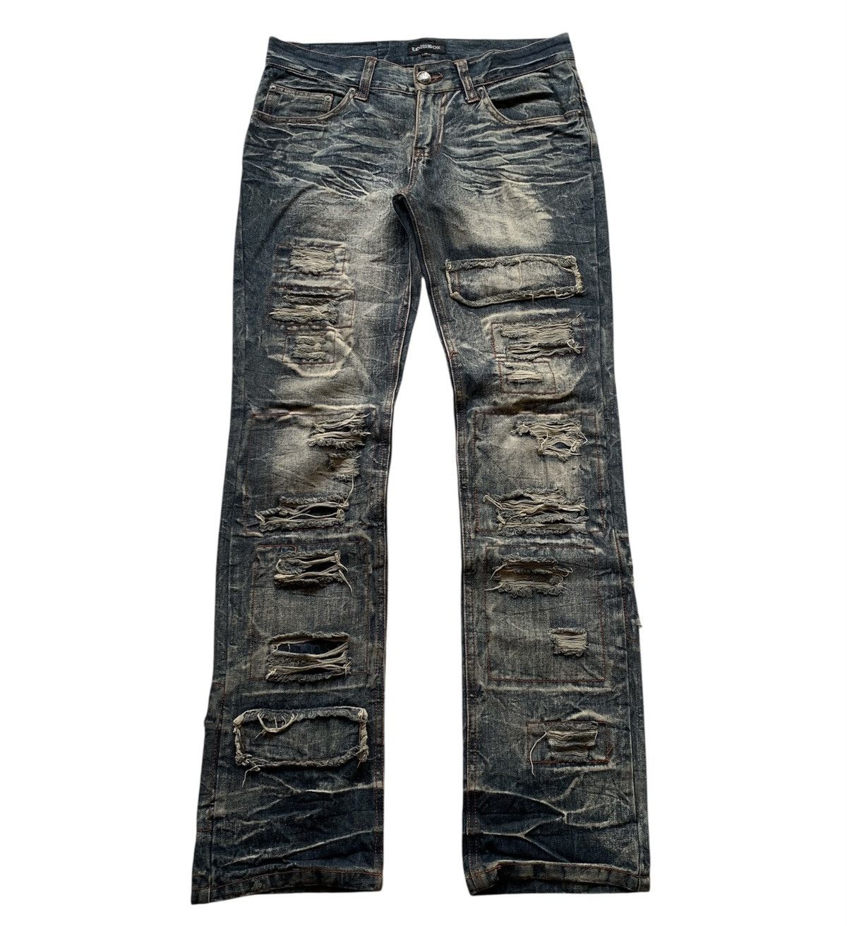 14th Addiction Lowbox Distressed Boro ifsix LGB Kapital Style Denim Pants Size US 31 - 1 Thumbnail
