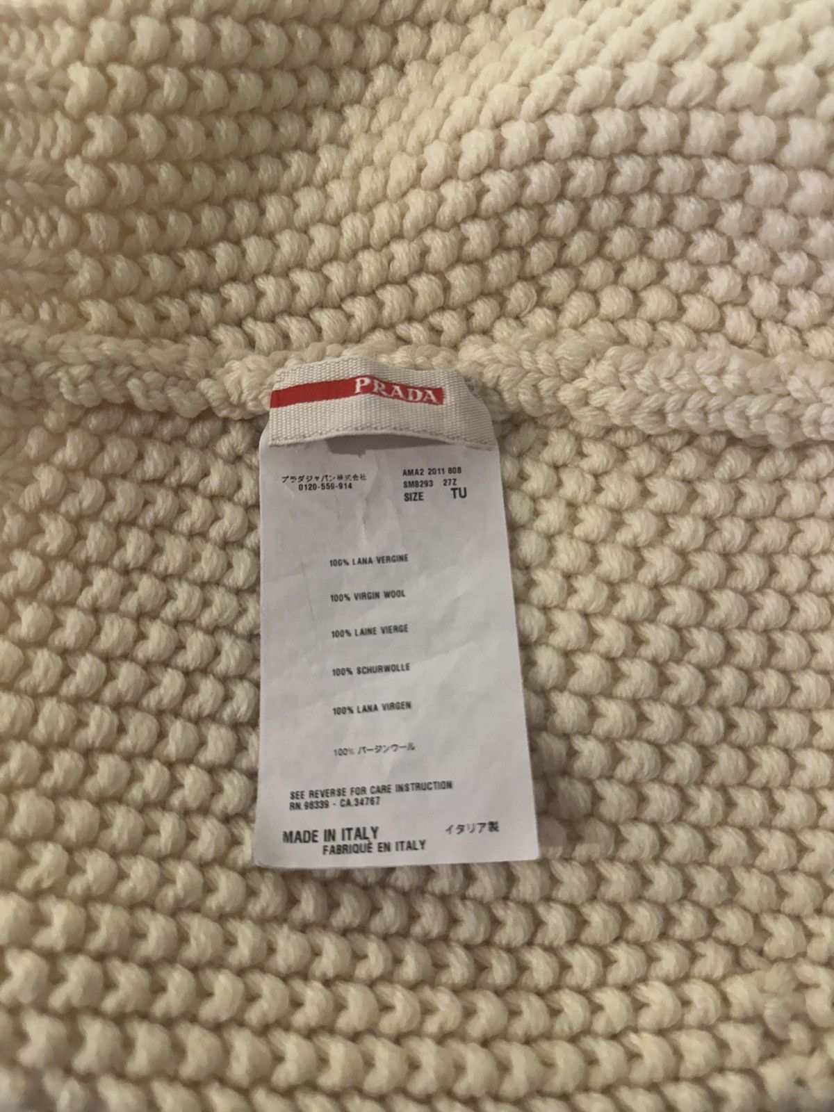 Prada Prada white wool logo hat Size ONE SIZE - 5 Thumbnail