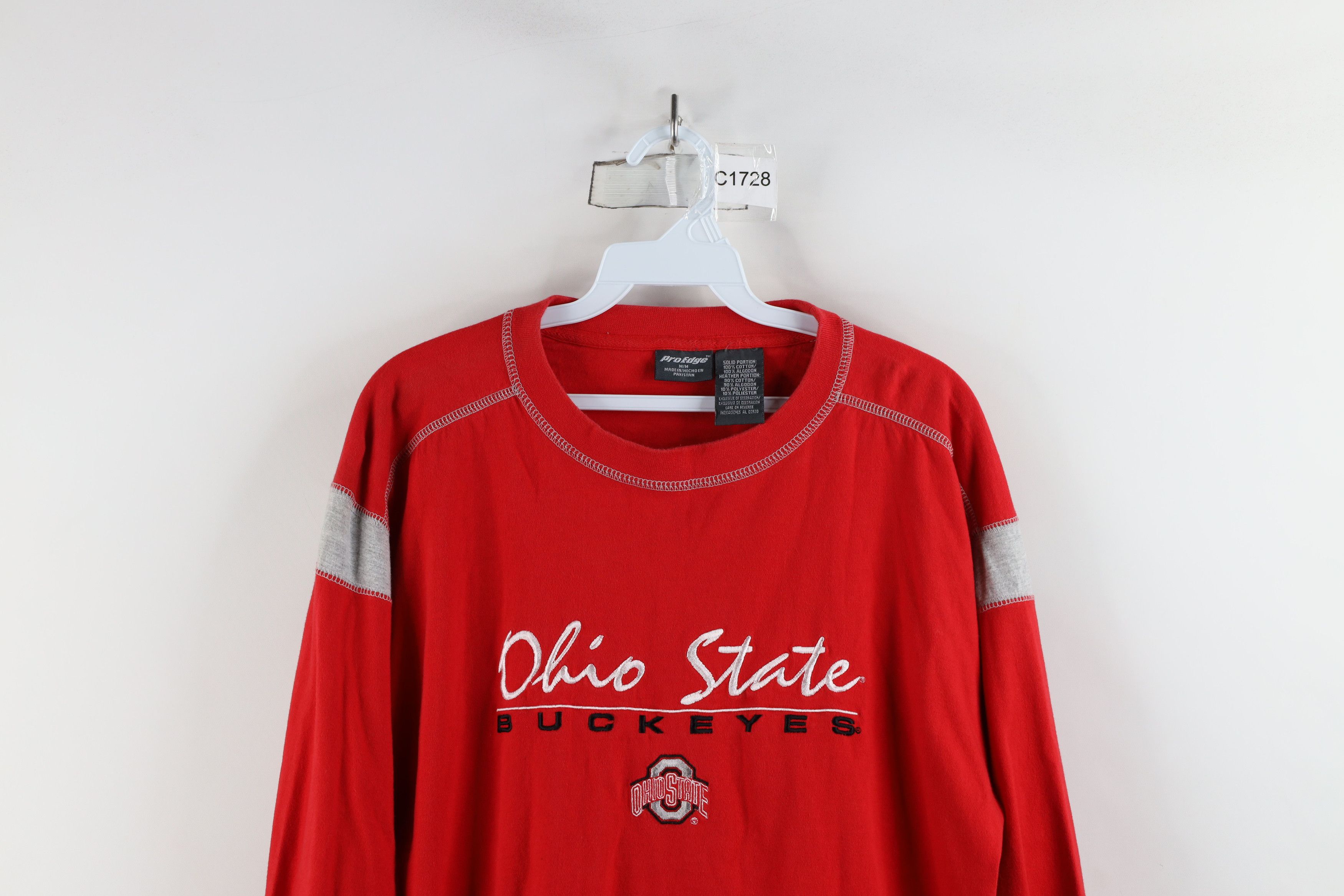 Vintage Vintage 90s Ohio State University Long Sleeve T-Shirt Red Size US M / EU 48-50 / 2 - 2 Thumbnail