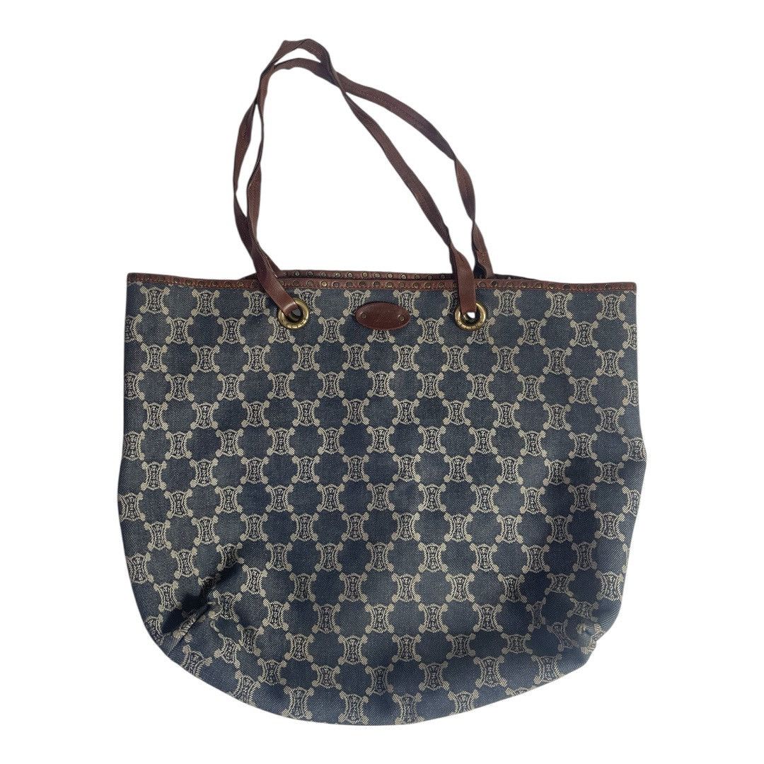 Vintage Celine Denim Macadam Tote Bag in Blue, Women's