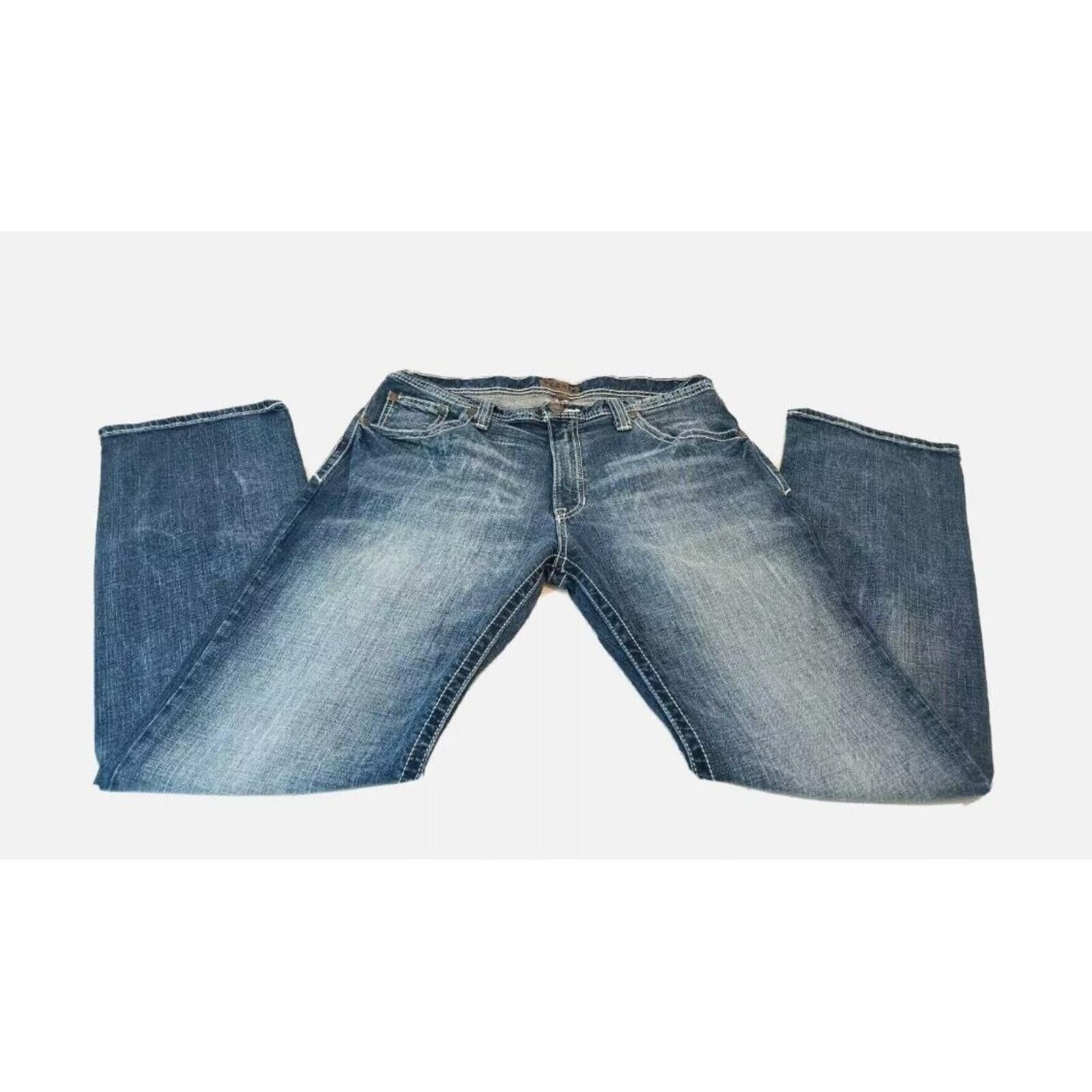 Decree Decree Flex Medium Wash Jeans Design Pockets Men's 35 x 32 Size US 35 - 3 Thumbnail