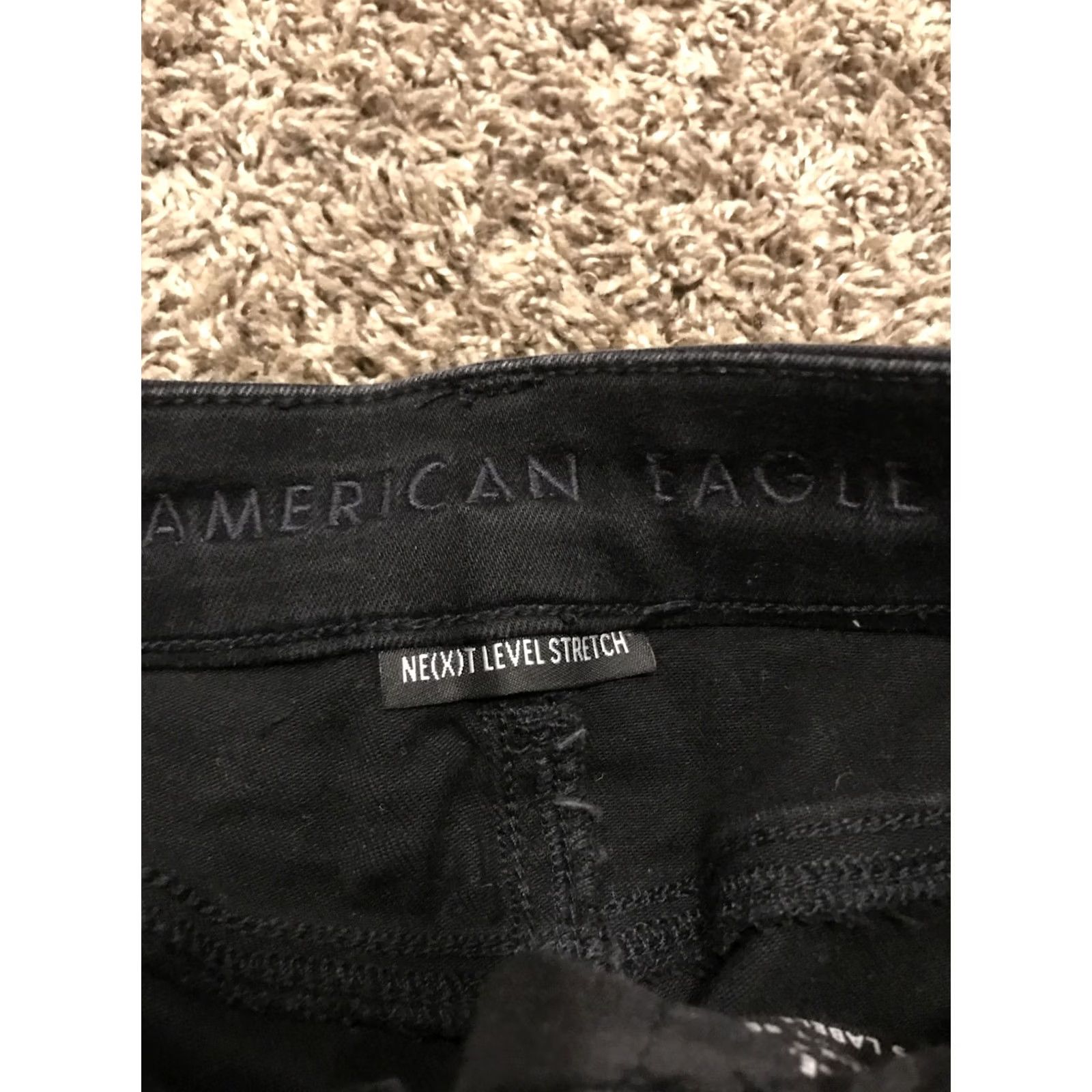American Eagle Outfitters American Eagle Next Level Stretch Women Size 00 Curvy Jegging Black Denim Size 24" / US 00 / IT 34 - 2 Thumbnail