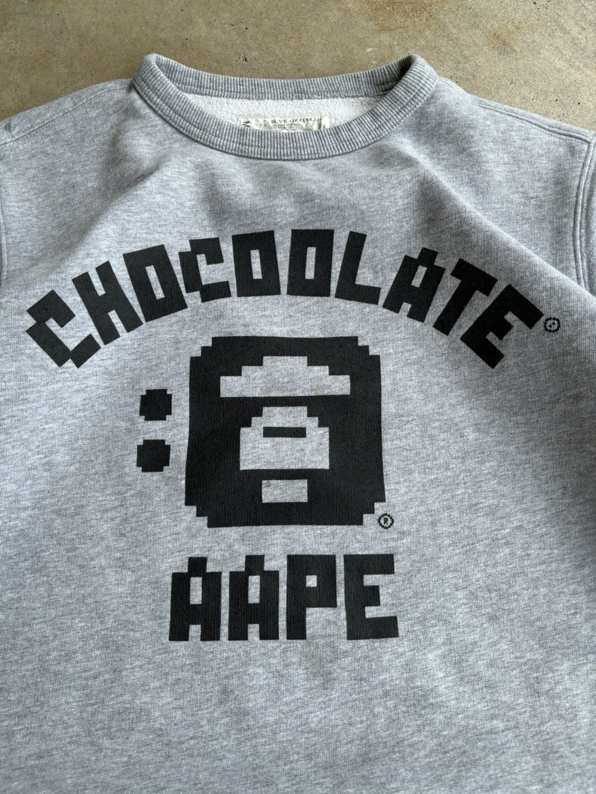 CHOCOOLATE Crazy Chocolate Bape Japanese Boxy Heather Grey Crewneck Size US M / EU 48-50 / 2 - 3 Thumbnail
