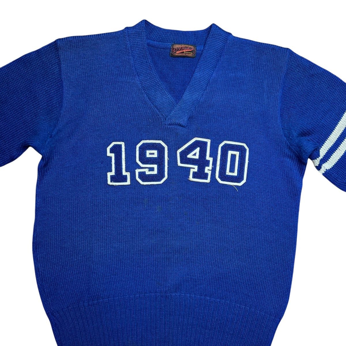 Vintage Vintage 1940 O’Shea Knitting Mills Chicago Blue Knit Sweater Size US L / EU 52-54 / 3 - 7 Thumbnail