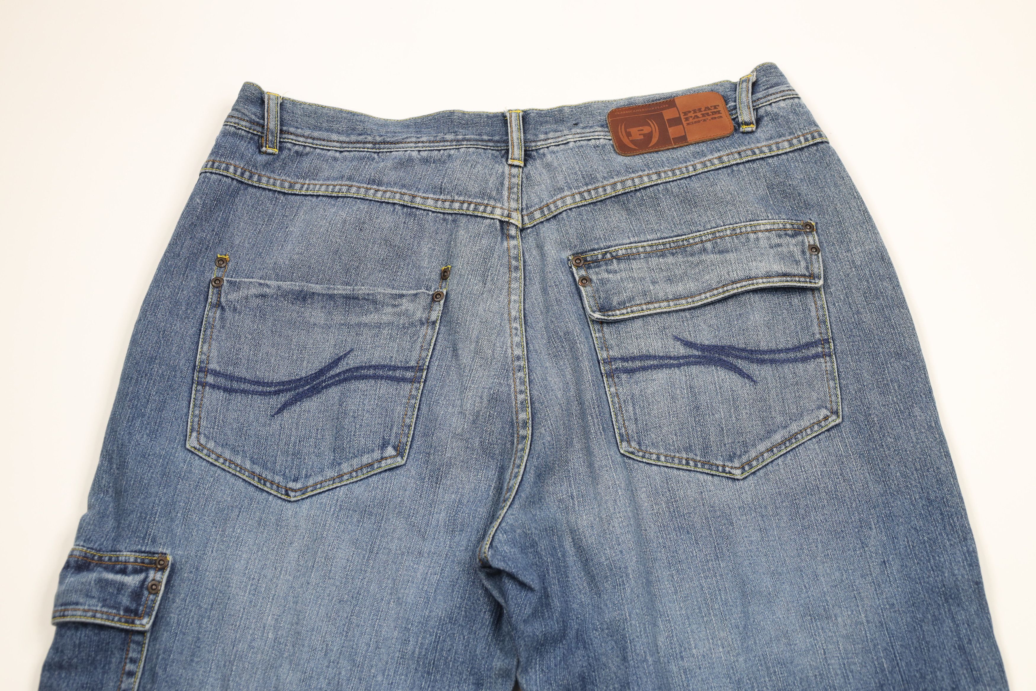 Phat Farm × Vintage Vintage 90s Y2K Phat Farm Baggy Wide Leg Denim Jeans Blue Size US 36 / EU 52 - 11 Thumbnail