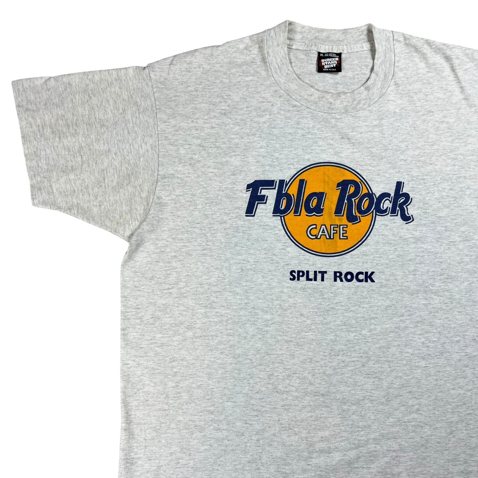Vintage Vintage 90s Fbla Rock Cafe Split Rock parody tee (XL) Size US XL / EU 56 / 4 - 4 Thumbnail