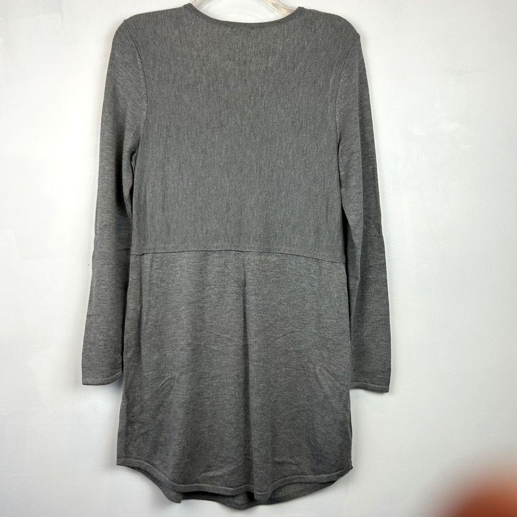 J. Jill J Jill Sweater Dress Tunic Gray Womans S Viscose Wool Blend Top Side Slits Size S / US 4 / IT 40 - 2 Thumbnail