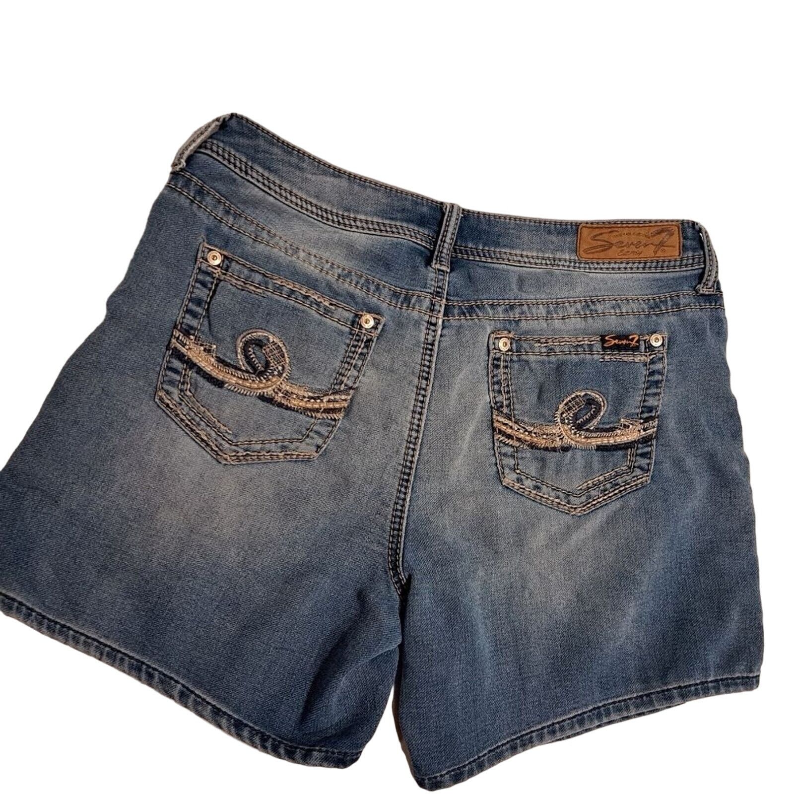 Other Seven 7 denim jeans shorts embroidered back pockets size 10 Size 32" / US 10 / IT 46 - 6 Thumbnail