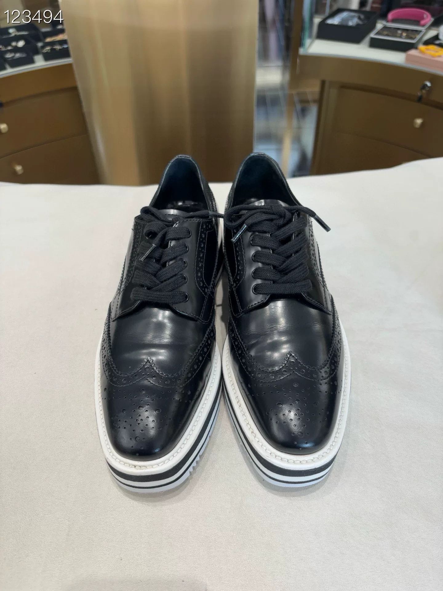Prada Prada Black Patent Platform Shoes Size US 7 / IT 37 - 1 Thumbnail