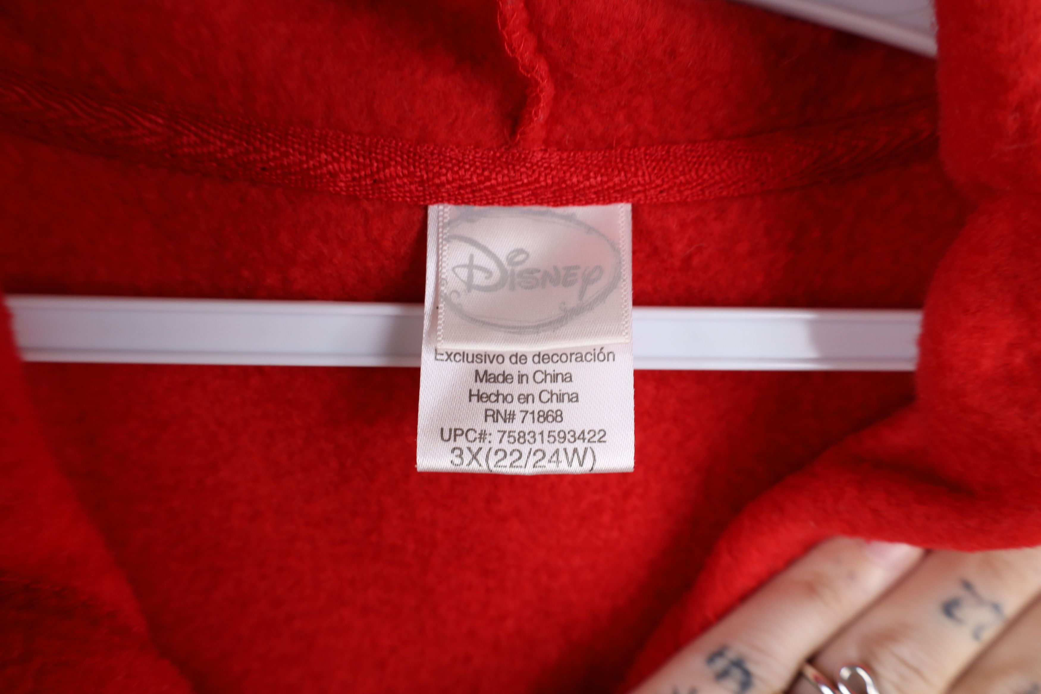 Disney Vintage Y2K Disney Mickey Mouse Full Zip Fleece Hoodie Red Size 3XL / US 20-22 - 10 Thumbnail