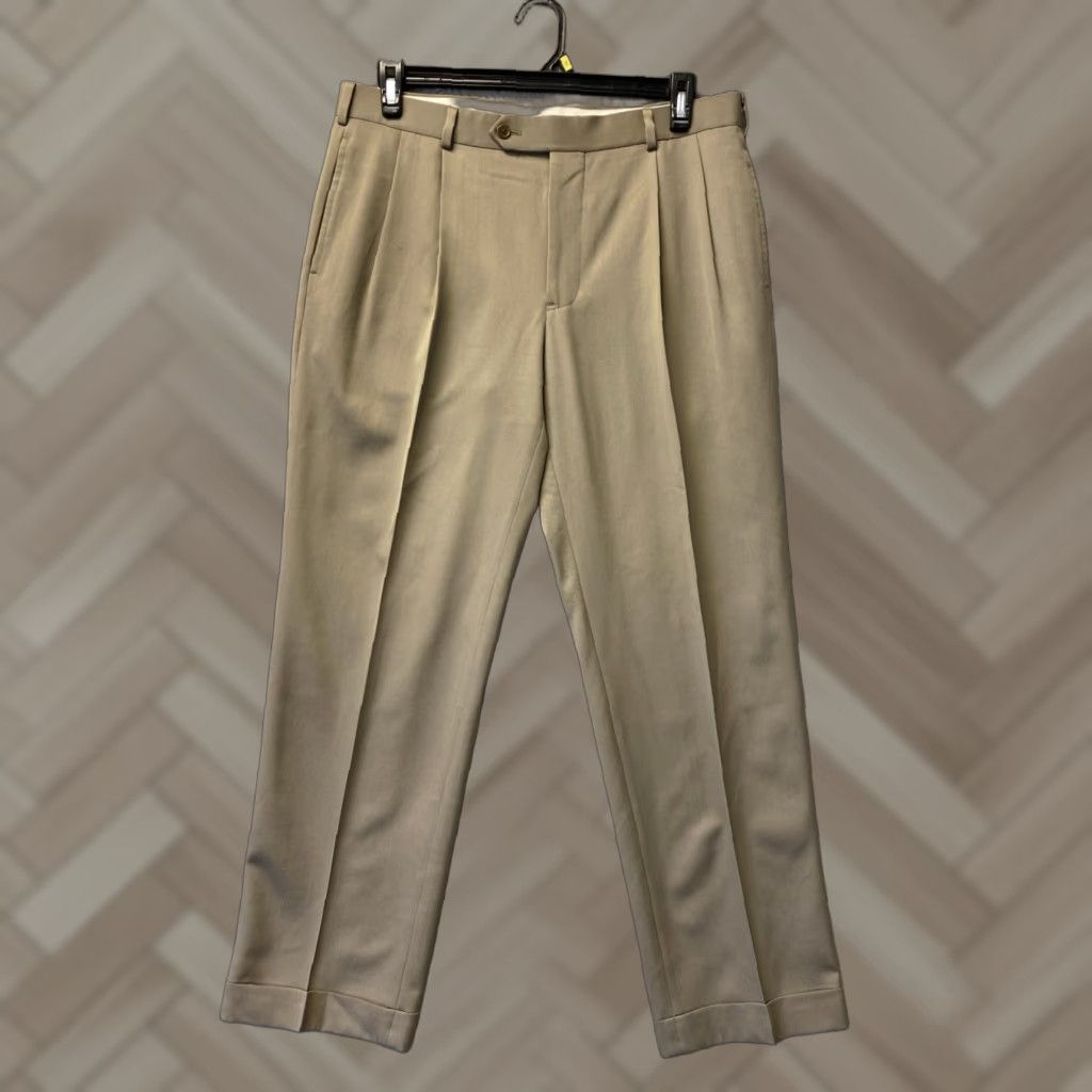 Brooks Brothers Brooks Brothers Dress Pants Men’s 35 x 30 Tan Wool /0613 Regular Classic Stretch Size US 35 - 1 Thumbnail