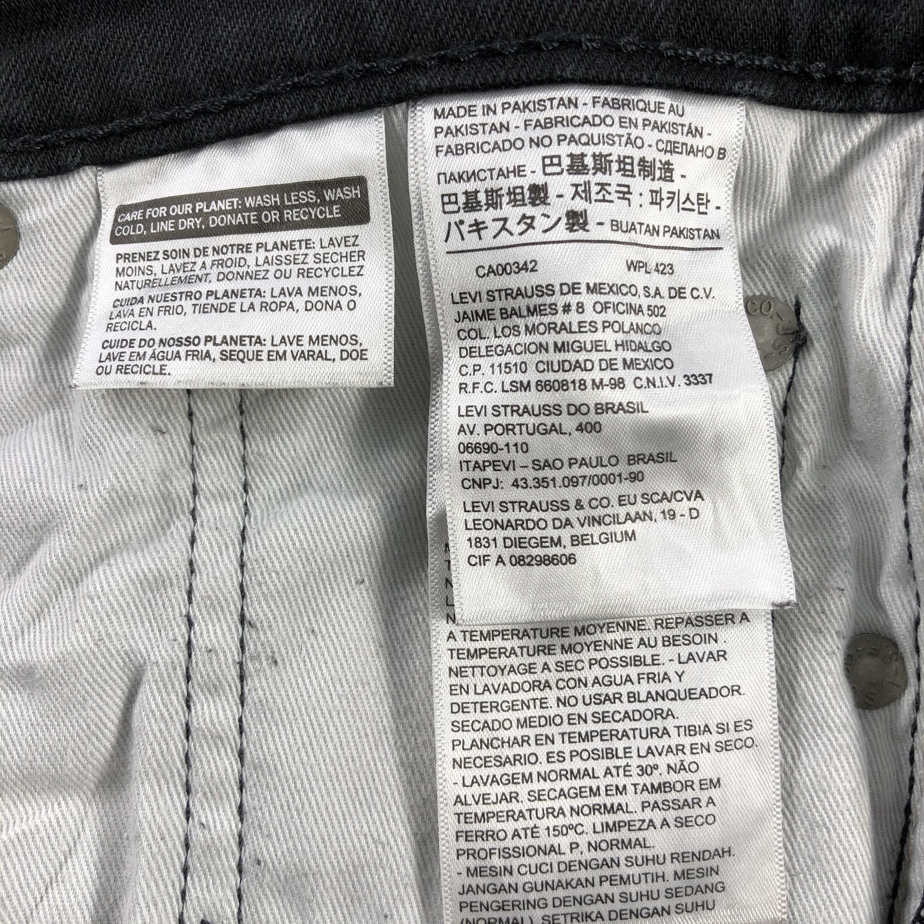 Levi's Levis 510 Jeans Black Denim KJ841 Size US 32 / EU 48 - 13 Thumbnail