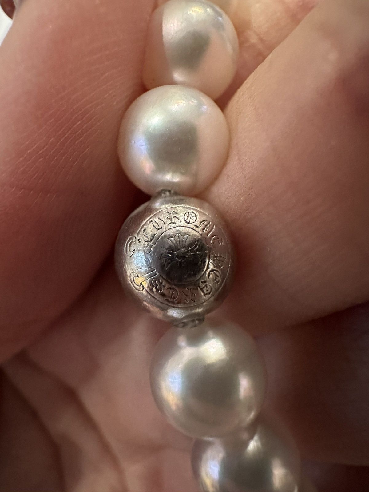 Chrome Hearts Chrome Hearts X Mikimoto White Gold Cross Pearl Necklace Size ONE SIZE - 10 Thumbnail