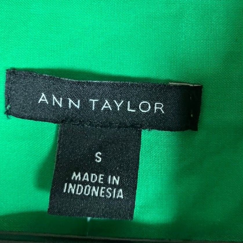 Ann Taylor Ann Taylor Dress Women's Green Floral V-Neck Belted Sleeveless Linen Blend Small Shirt? Size S / US 4 / IT 40 - 4 Thumbnail