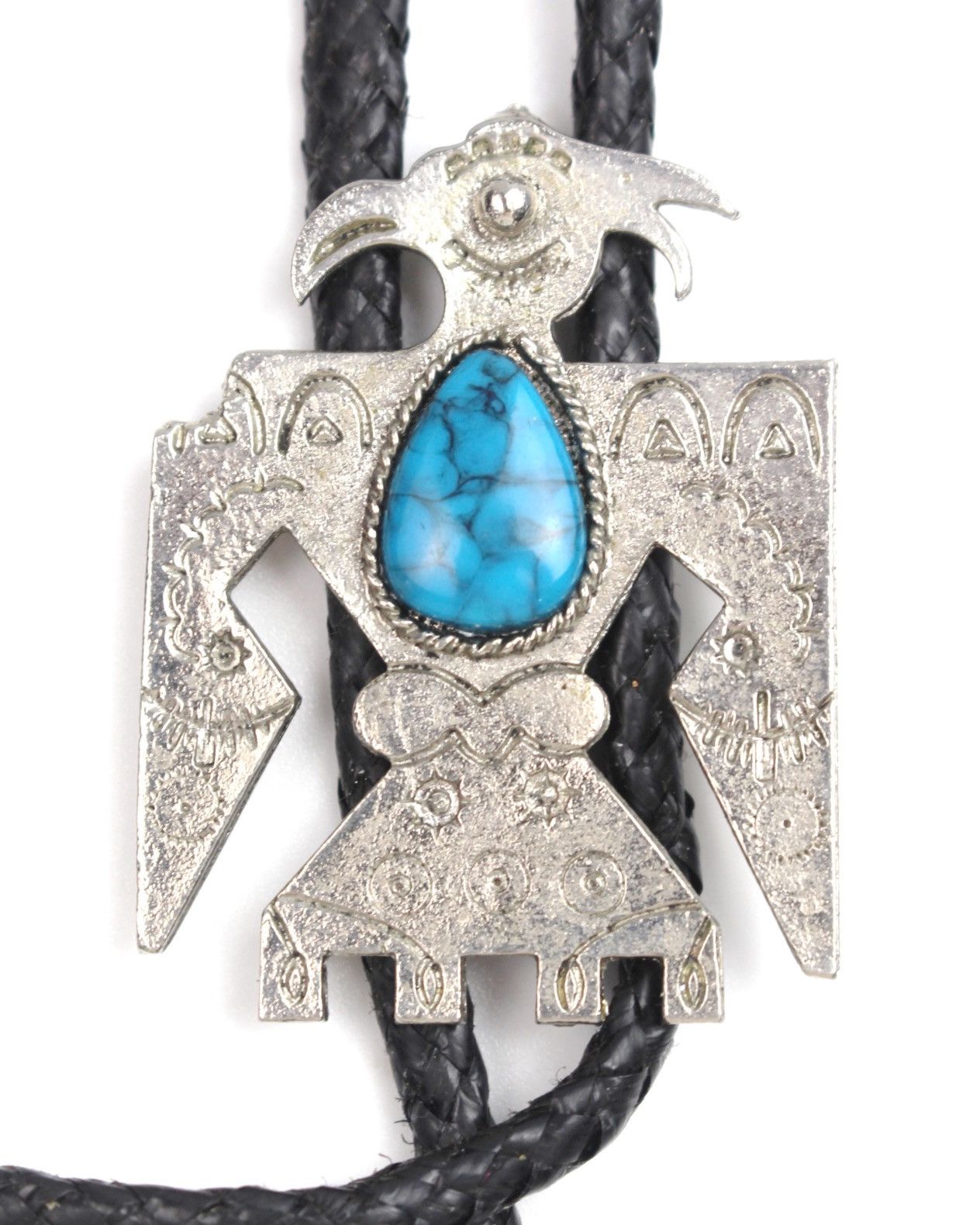 Vintage 1990S NATIVE AMERICAN SOUTHWESTERN THUNDERBIRD BOLO TIE Size ONE SIZE - 1 Thumbnail