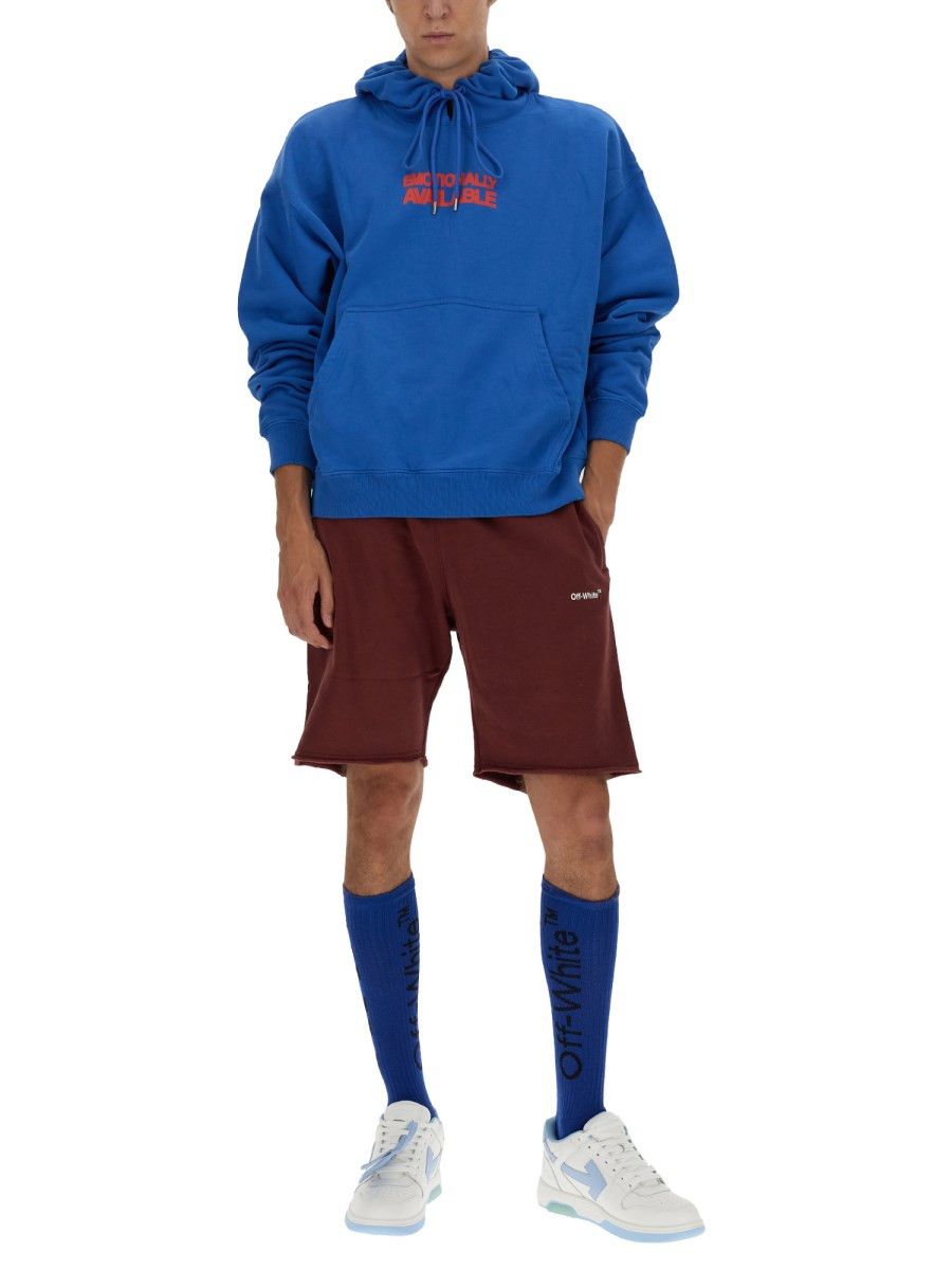 Off-White o1y0325 Logo Hoodie in Blue Size US S / EU 44-46 / 1 - 4 Thumbnail