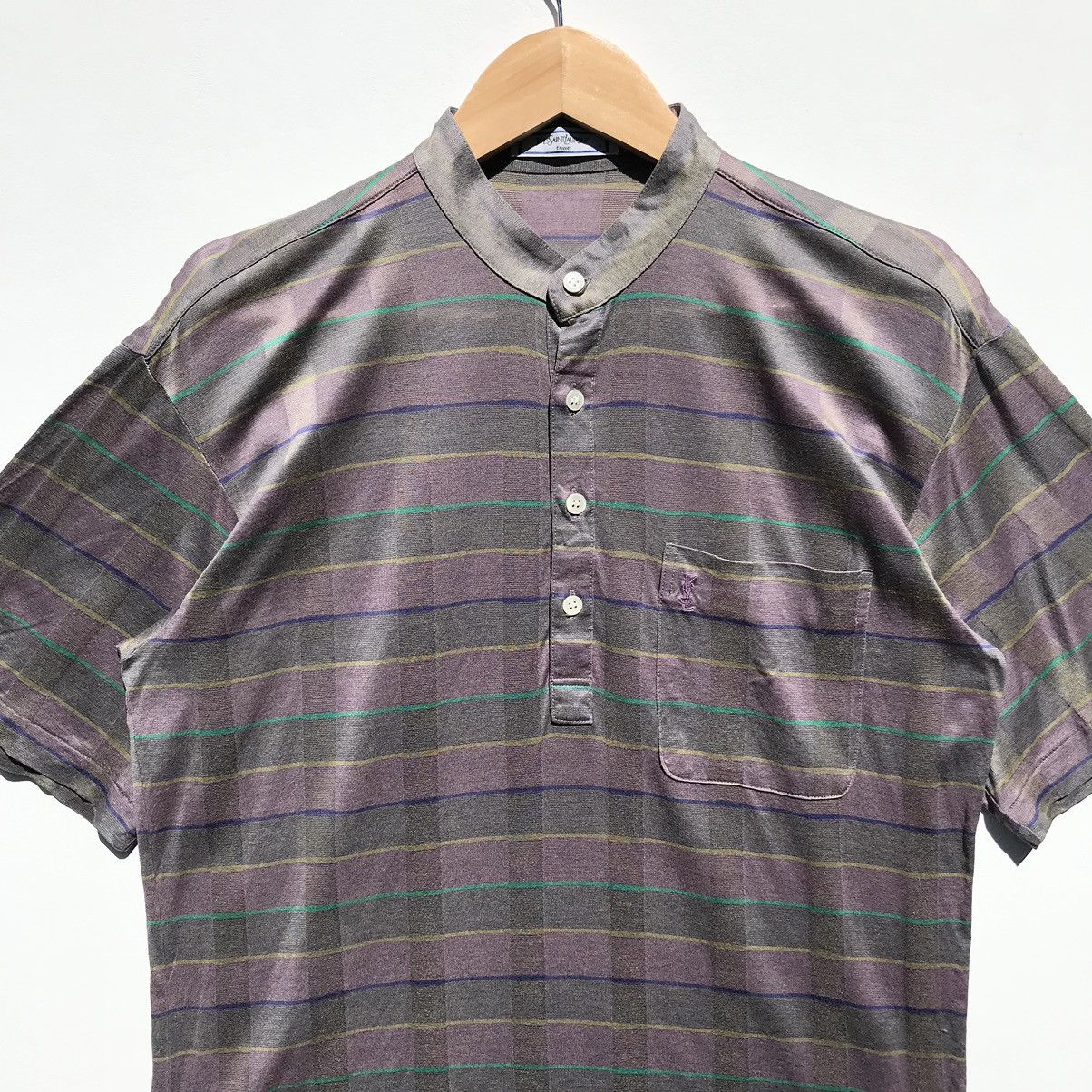 Vintage × Yves Saint Laurent Vintage Yves Saint Laurent Tricots Tee YSL Stripe Luxury Size US M / EU 48-50 / 2 - 5 Thumbnail