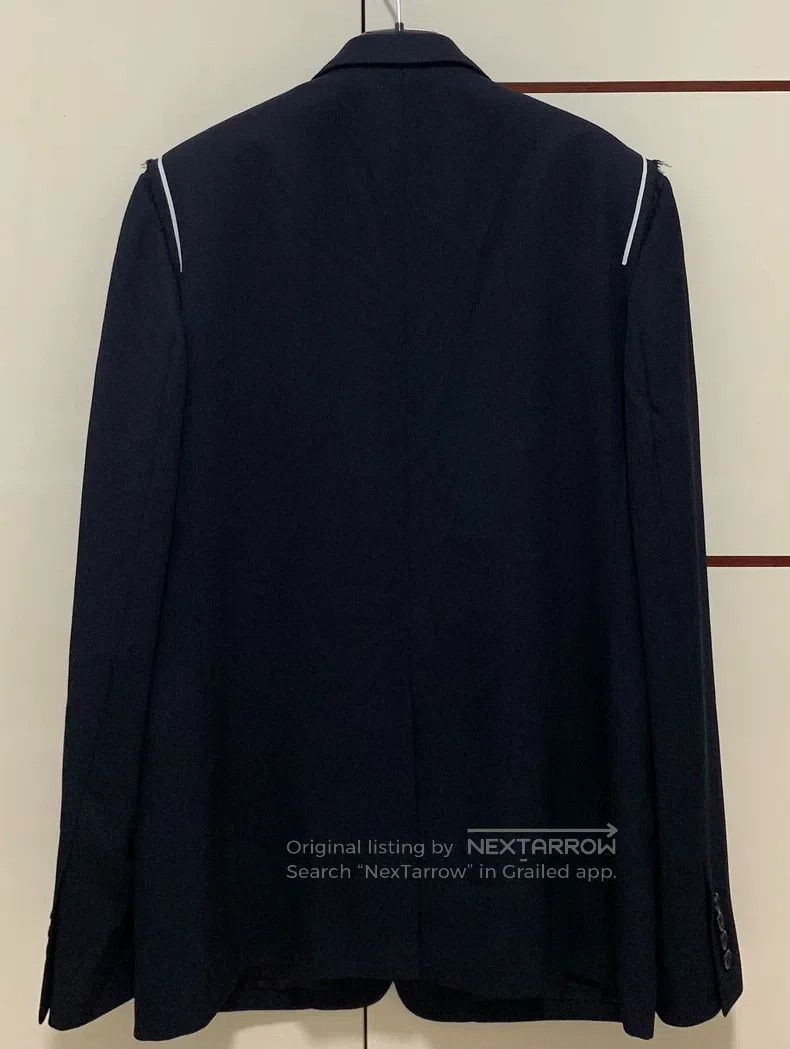 Dior Dior Navy Blue Shoulder White Line Frayed Destroyed Suit Size US L / EU 52-54 / 3 - 2 Thumbnail