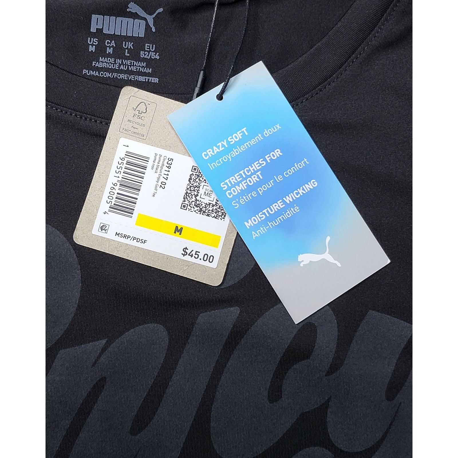 Puma Puma Cloudspun Enjoy Golf Performance T-Shirt Placid Black M Size US M / EU 48-50 / 2 - 4 Thumbnail