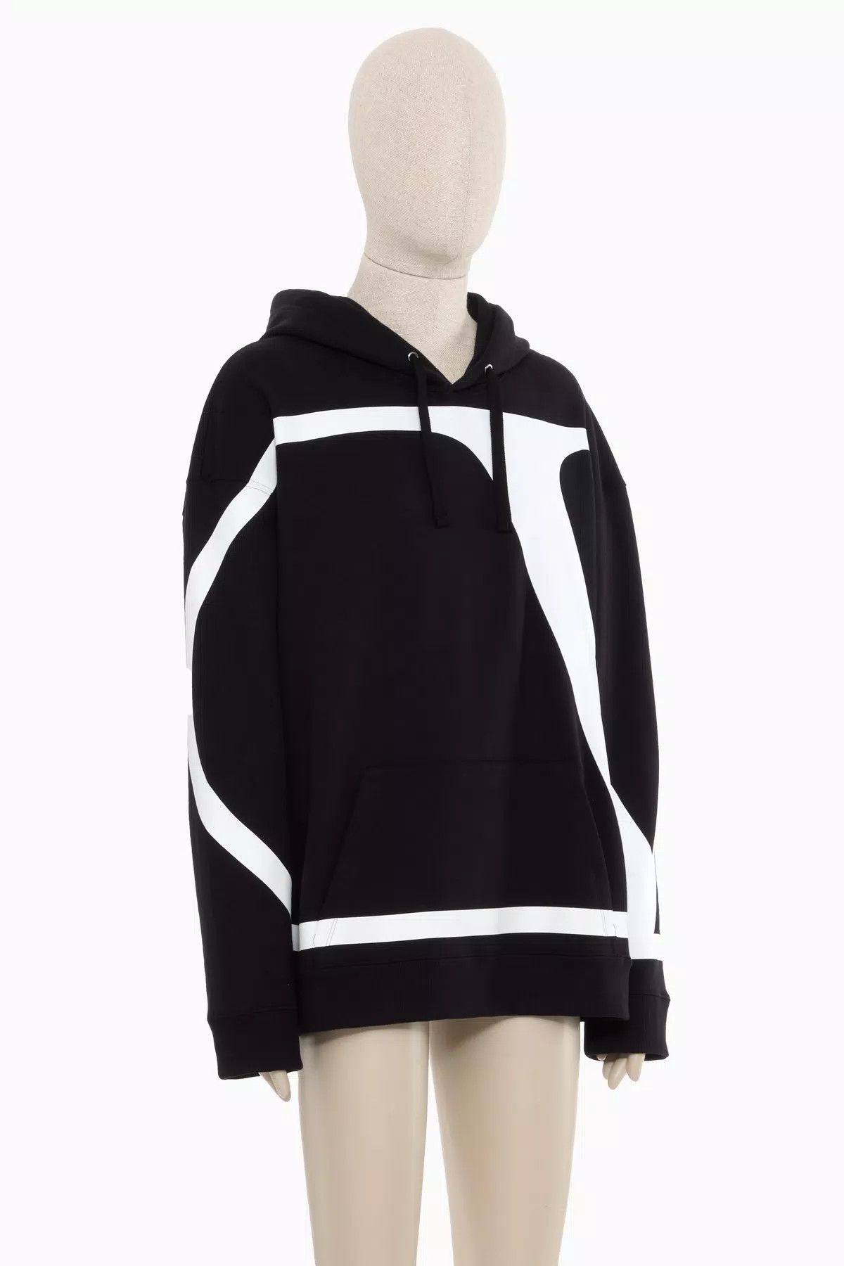 Valentino oc11z0725 Cotton Sweatshirt With Signature Print in Black Size US M / EU 48-50 / 2 - 2 Thumbnail