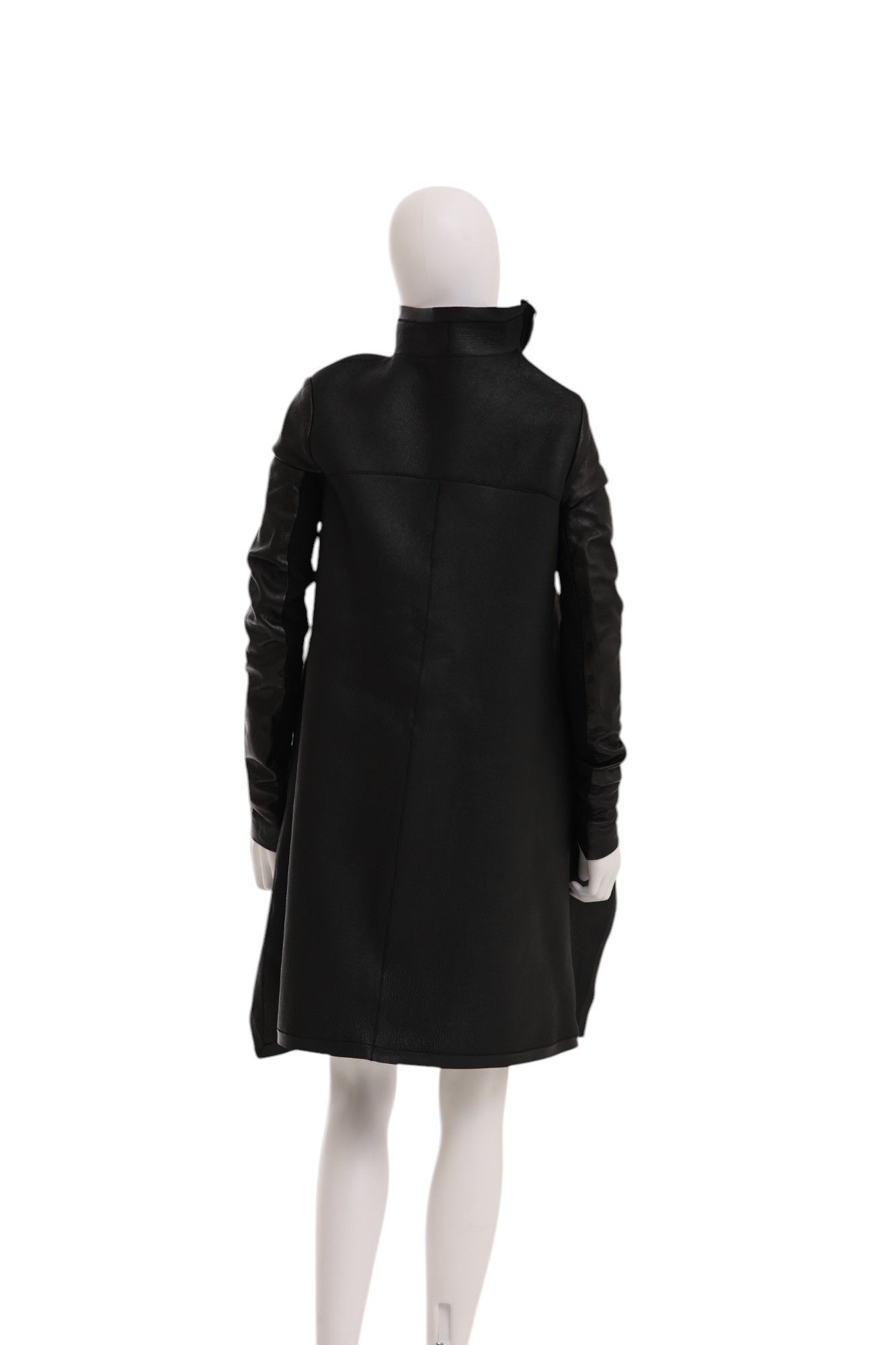 Rick Owens F/W 2009 "CRUST" Black Leather Asymmetric Coat Size M / US 6-8 / IT 42-44 - 7 Thumbnail