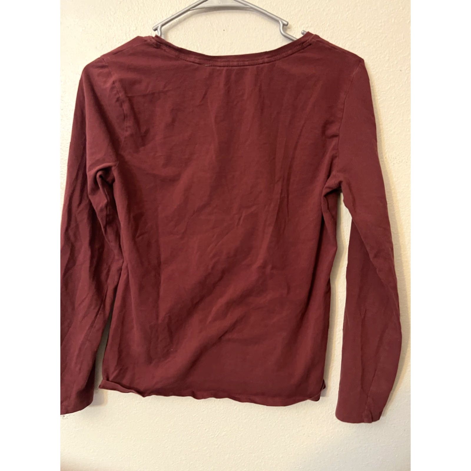 Calvin Klein Calvin Klein Sleep Shirt Womens Crew Long Sleeve Maroon Burgundy Medium Shirt Womens Sleep Shirt Crew Neck Embroidered Logo Cotton Blend Vintage No Size M / US 6-8 / IT 42-44 - 3 Thumbnail