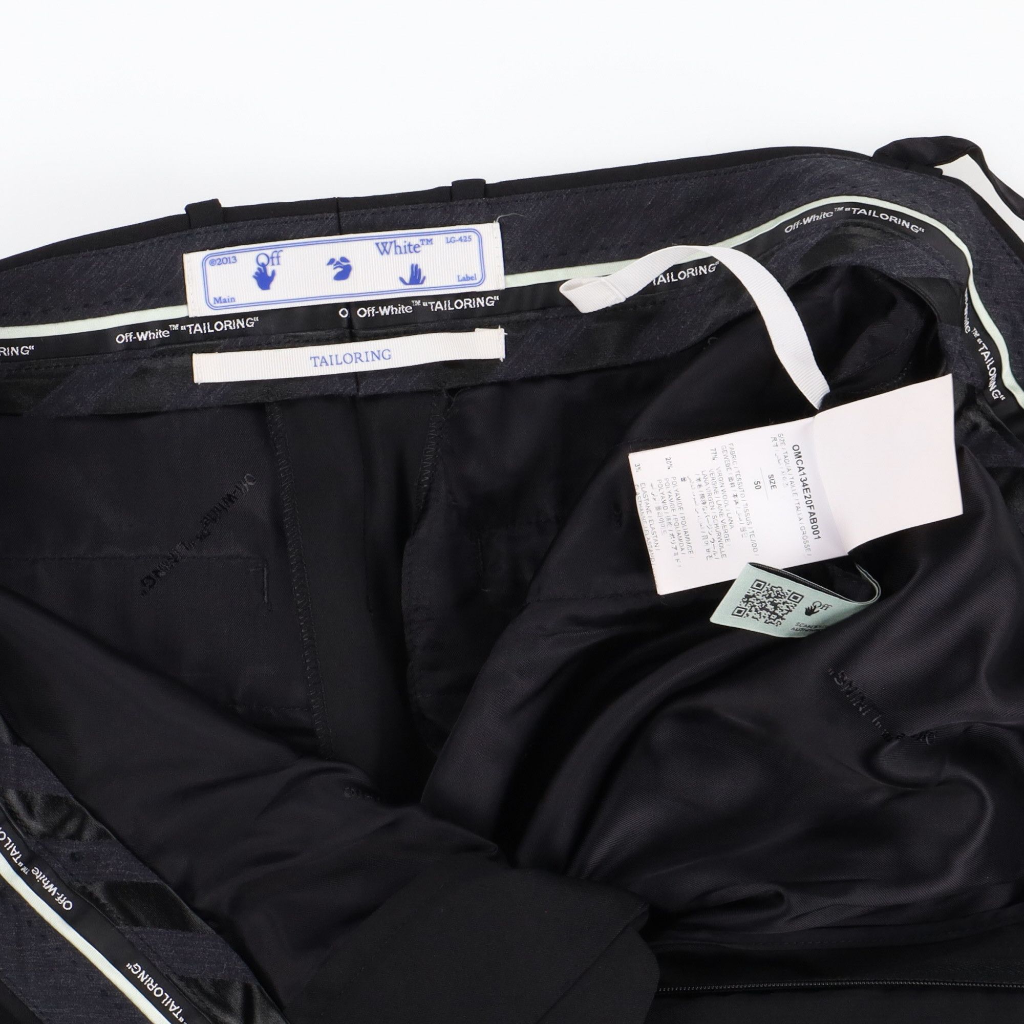 Off-White Black 'Suiting' Straight Leg Tailored Trousers Size 50R - 10 Thumbnail