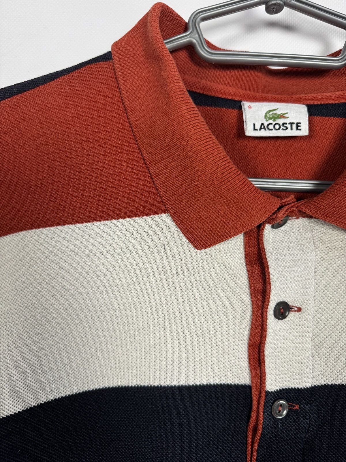 Lacoste Lacoste Long Sleeve Striped Polo Shirt Rugby Style Size 6 Size US XL / EU 56 / 4 - 16 Thumbnail