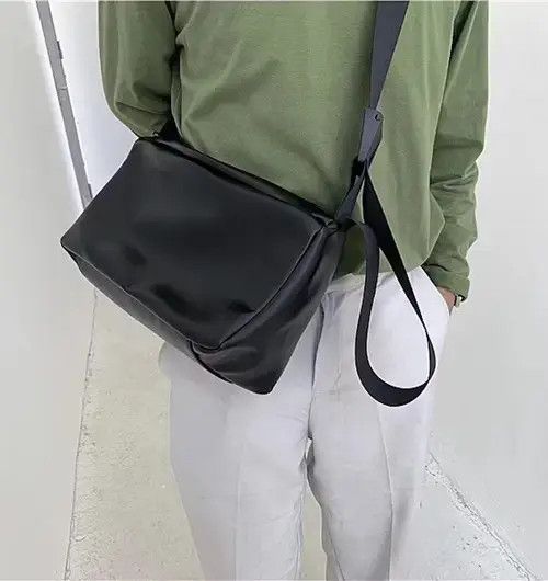 Individualized Shirts Korean fashion faux leather shoulder bag messenger bag Size ONE SIZE - 3 Thumbnail